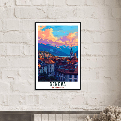 Geneva Travel Print Swiss Wall Art Wall Hanging Home Living Décor Geneva Gift Art Lovers Gift Switzerland Artwork Gift Swiss Travel Poster