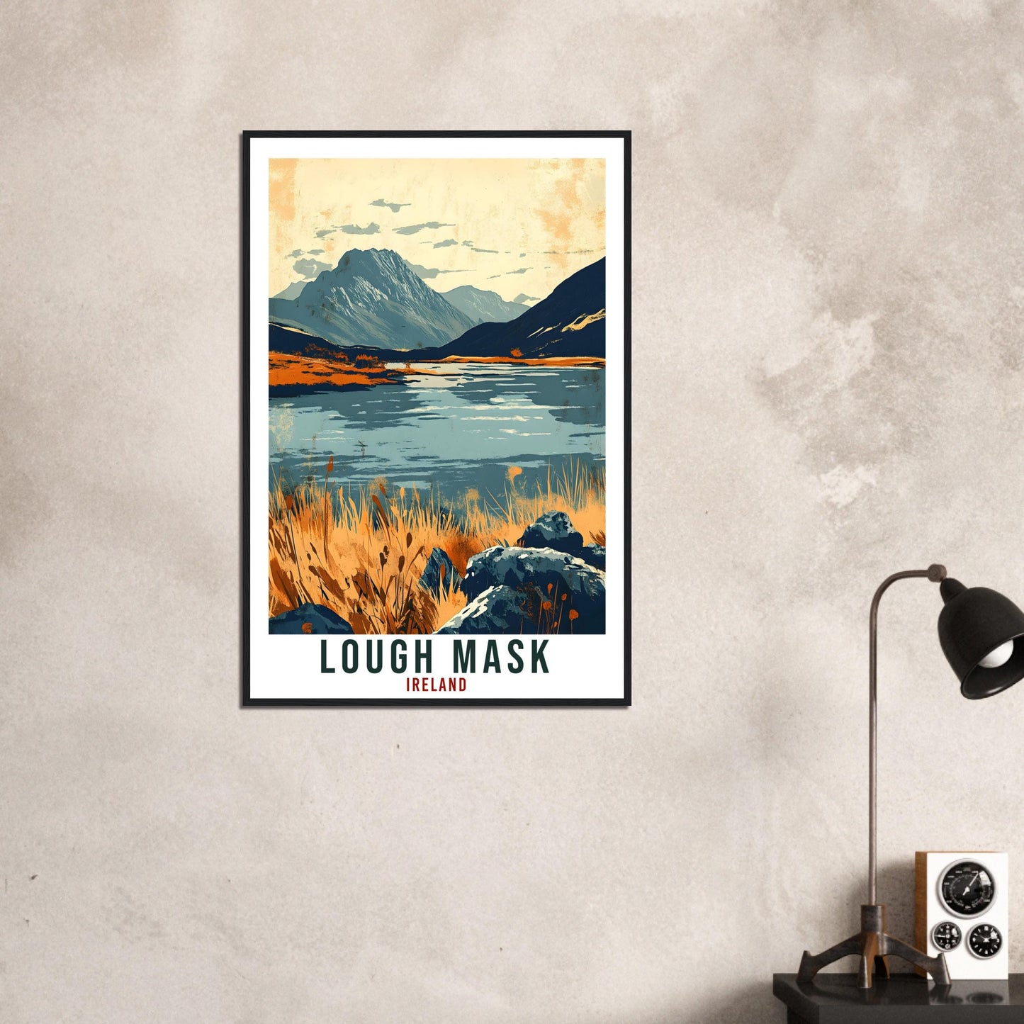 Lough Mask Travel Print Ireland Home Decor Lough Mask Wall Art Gift Wall Hanging Lough Mask Irish Artwork Travel Poster Ireland Travel Art