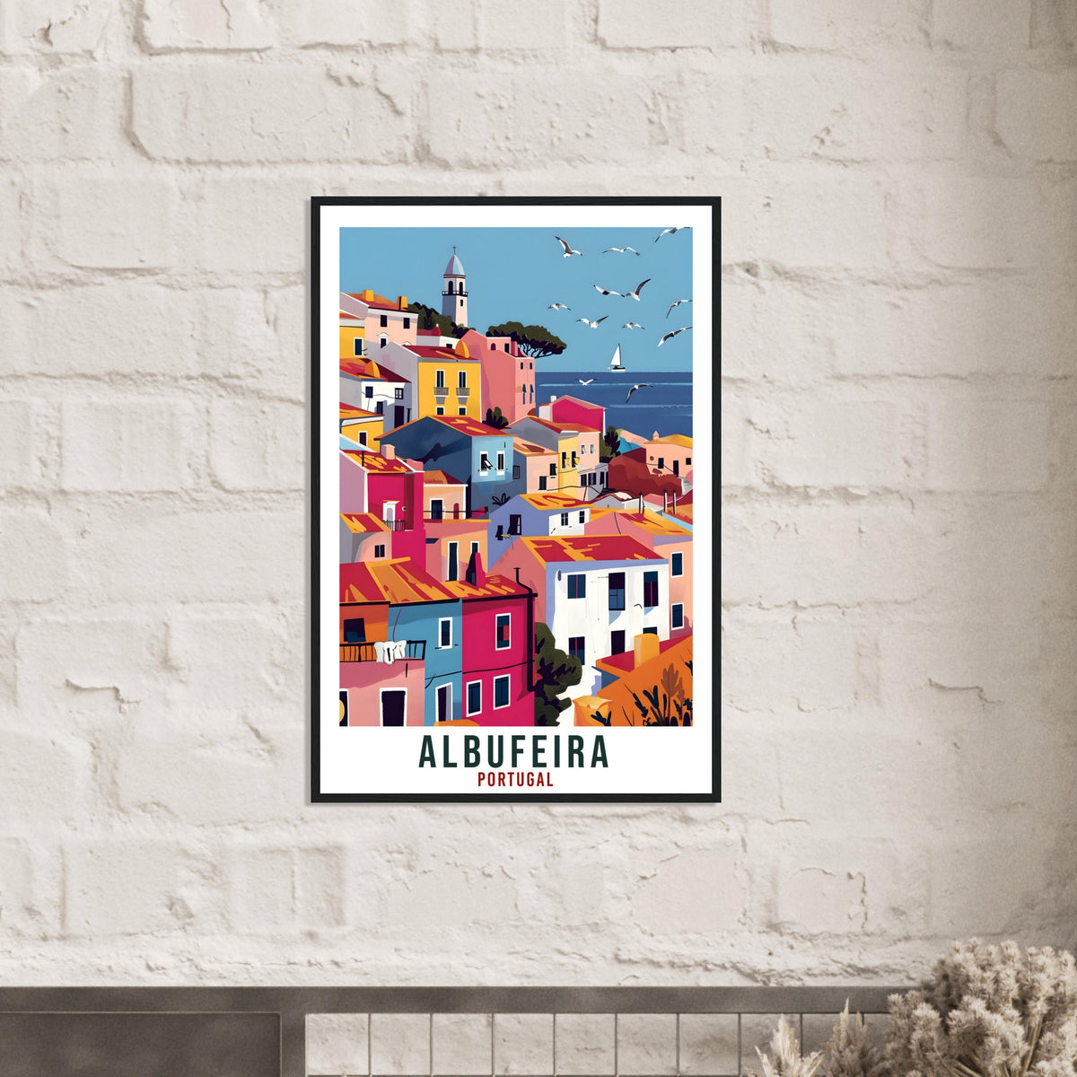 Albufeira Travel Print Portugal Wall Art Wall Hanging Home Décor Albufeira Gift Portugal Landmark Artwork Portugal Albufeira Travel Poster