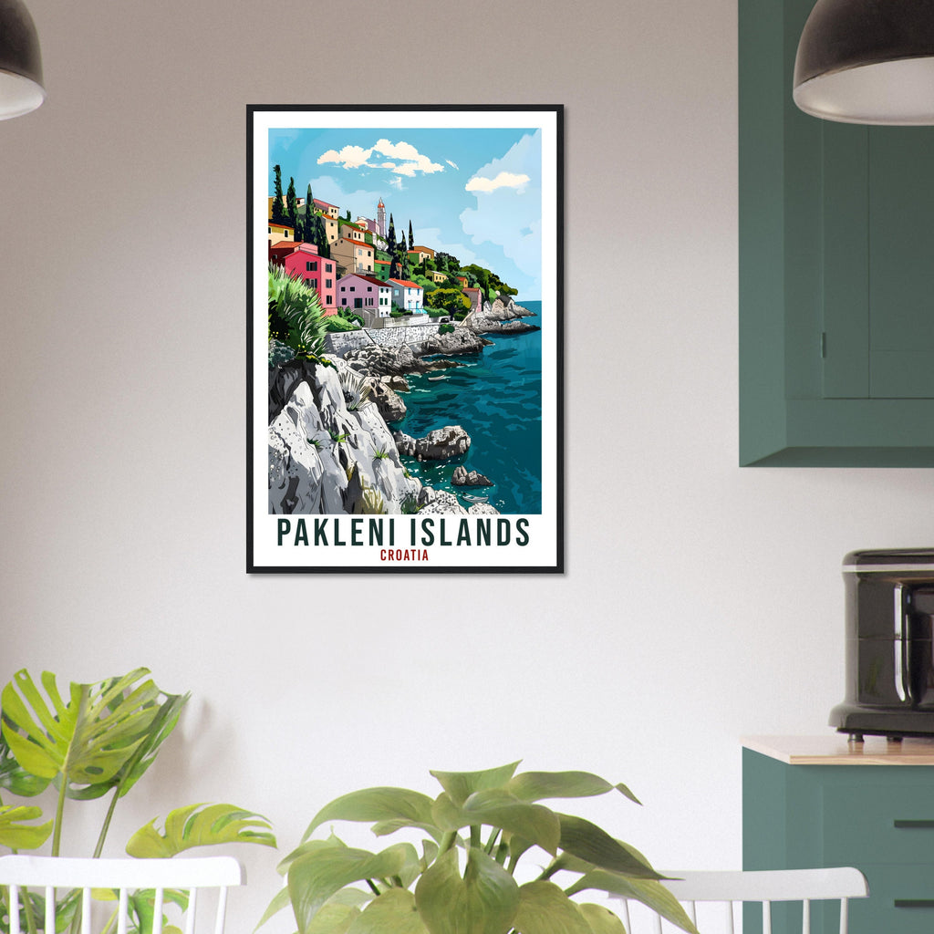 Pakleni Islands Travel Print Croatia Wall Art Wall Hanging Home Décor Pakleni Croatian Landmark Artwork Gift Croatia Holiday Travel Poster