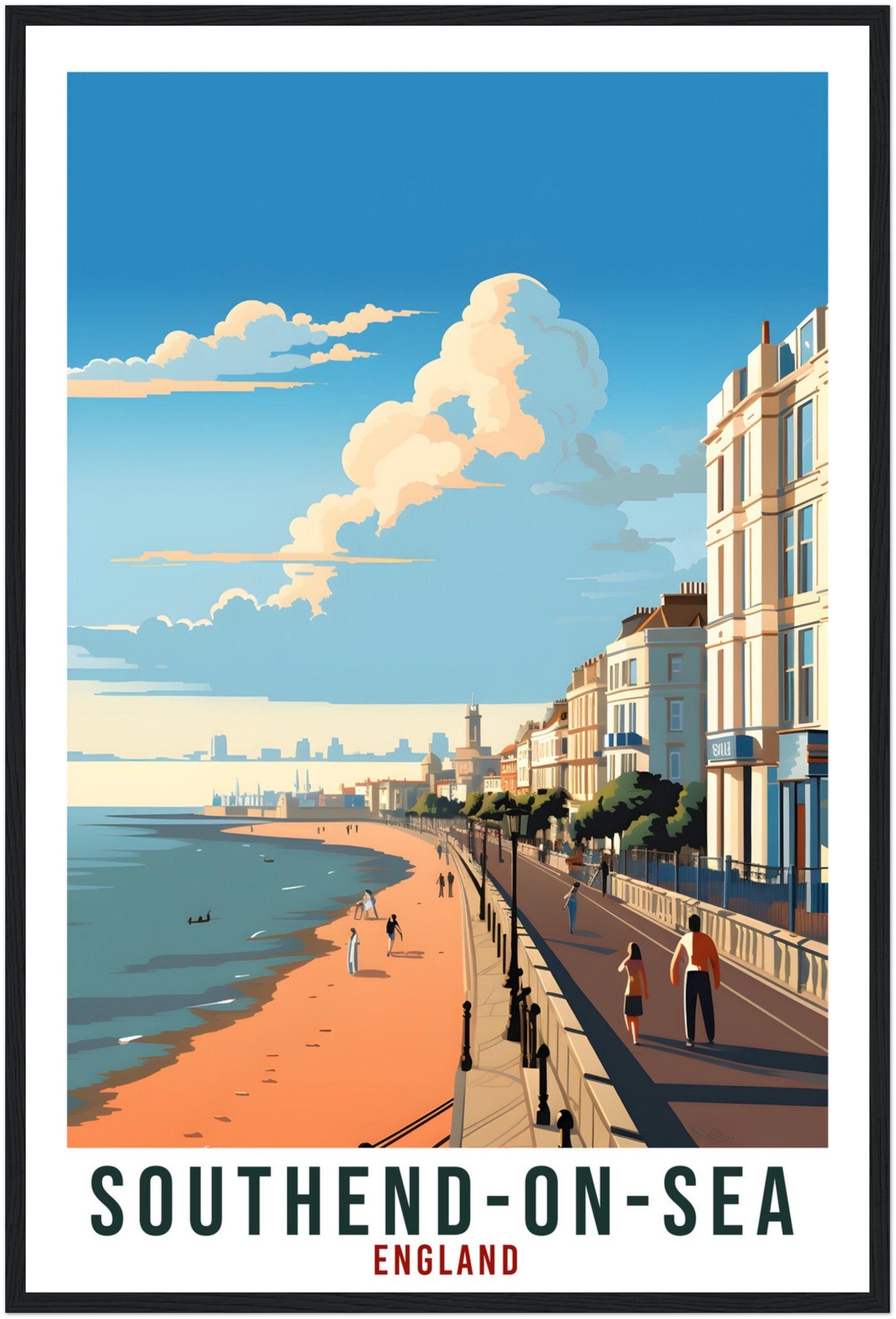 Southend-On-Sea Travel Print Wall Art Wall Hanging Home Living Décor Southend Gift Art Lovers UK Artwork Gift Print England Travel Poster