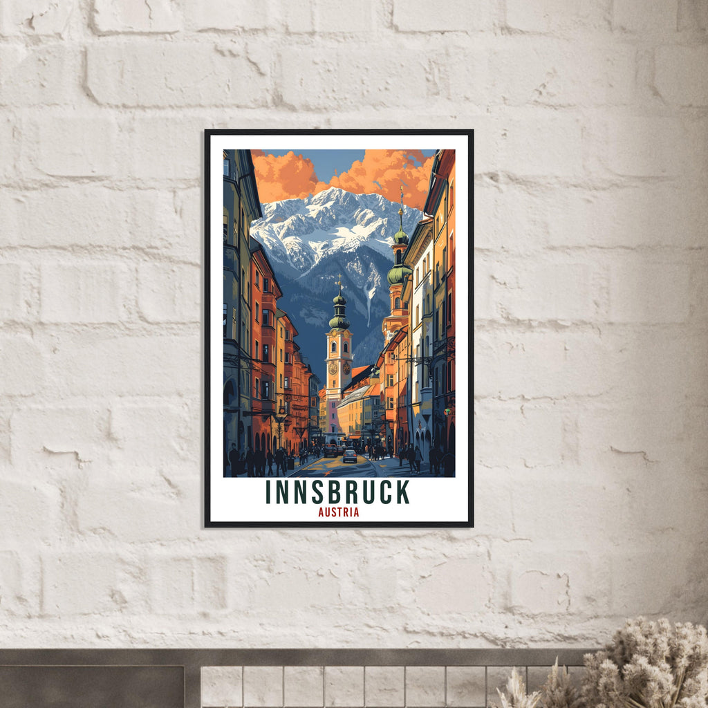 Innsbruck Travel Print Austria Home Decor Innsbruck Austrian Wall Art Gift Wall Hanging Art Lover Austria Artwork Innsbruck Travel Poster