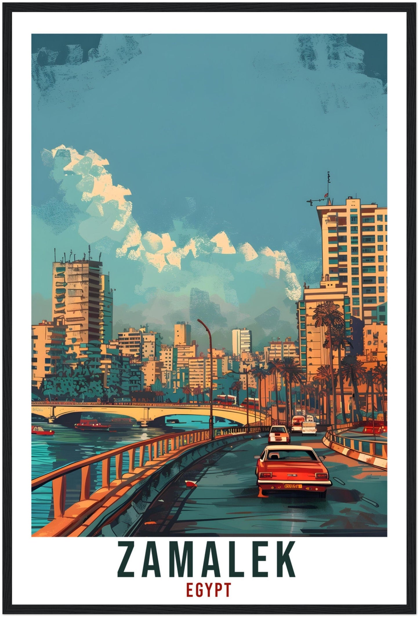Zamalek Egypt Travel Print Zamalek Wall Art Wall Hanging Home Décor Zamalek Gift Art Lovers Egypt Artwork Gift Print African Landmark Poster