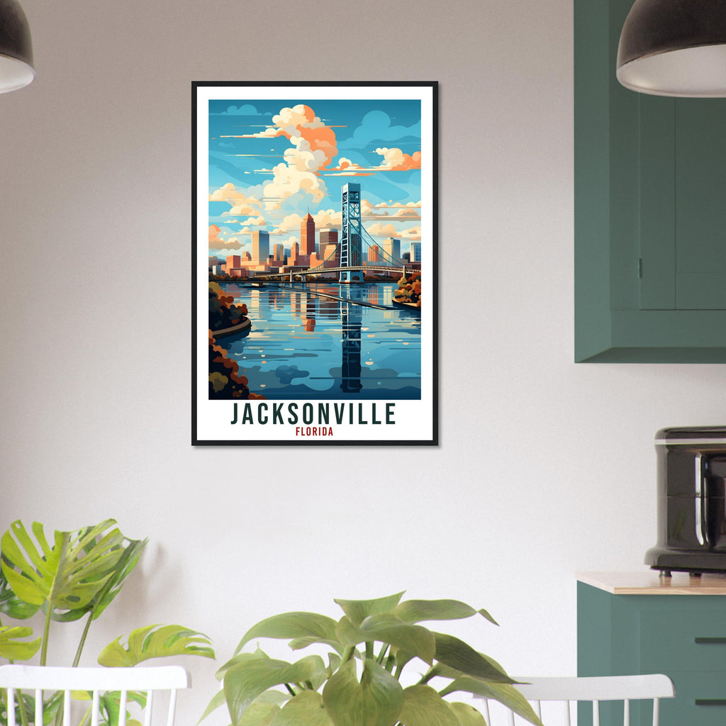 Jacksonville Travel Print Florida Home Decoration USA City Wall Art Gift Wall Hanging Art Lover Florida Artwork Jacksonville Travel Poster