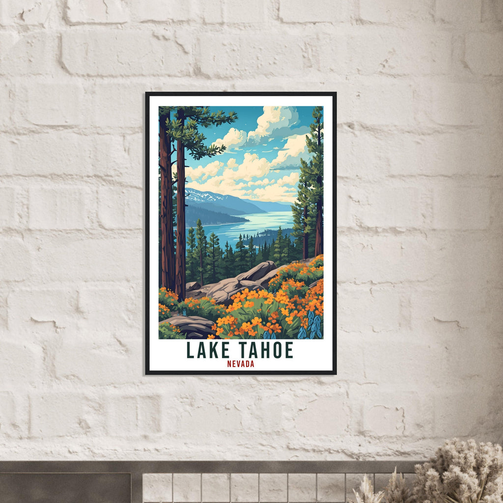 Lake Tahoe Travel Print Nevada Home Decoration USA City Wall Art Gift Wall Hanging Art Lover Nevada Artwork Lake Tahoe Travel Poster