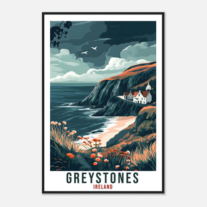 Greystones Travel Print Ireland Home Decor Greystones Wall Art Wall Hanging Art Lover Irish Artwork Travel Poster Greystones Ireland Travel