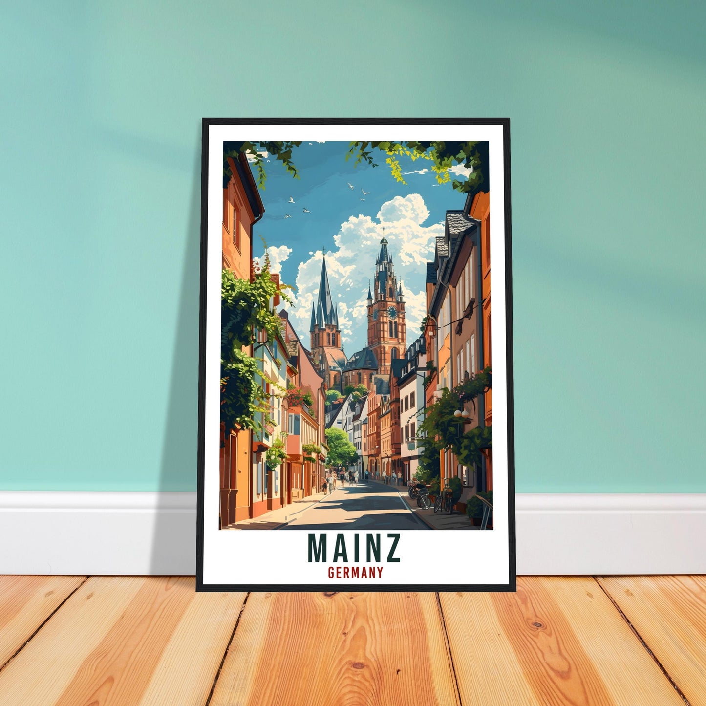 Mainz Travel Print Germany Home Decoration Mainz German City Wall Art Gift Wall Hanging Art Lover Germany Artwork Mainz Travel Poster