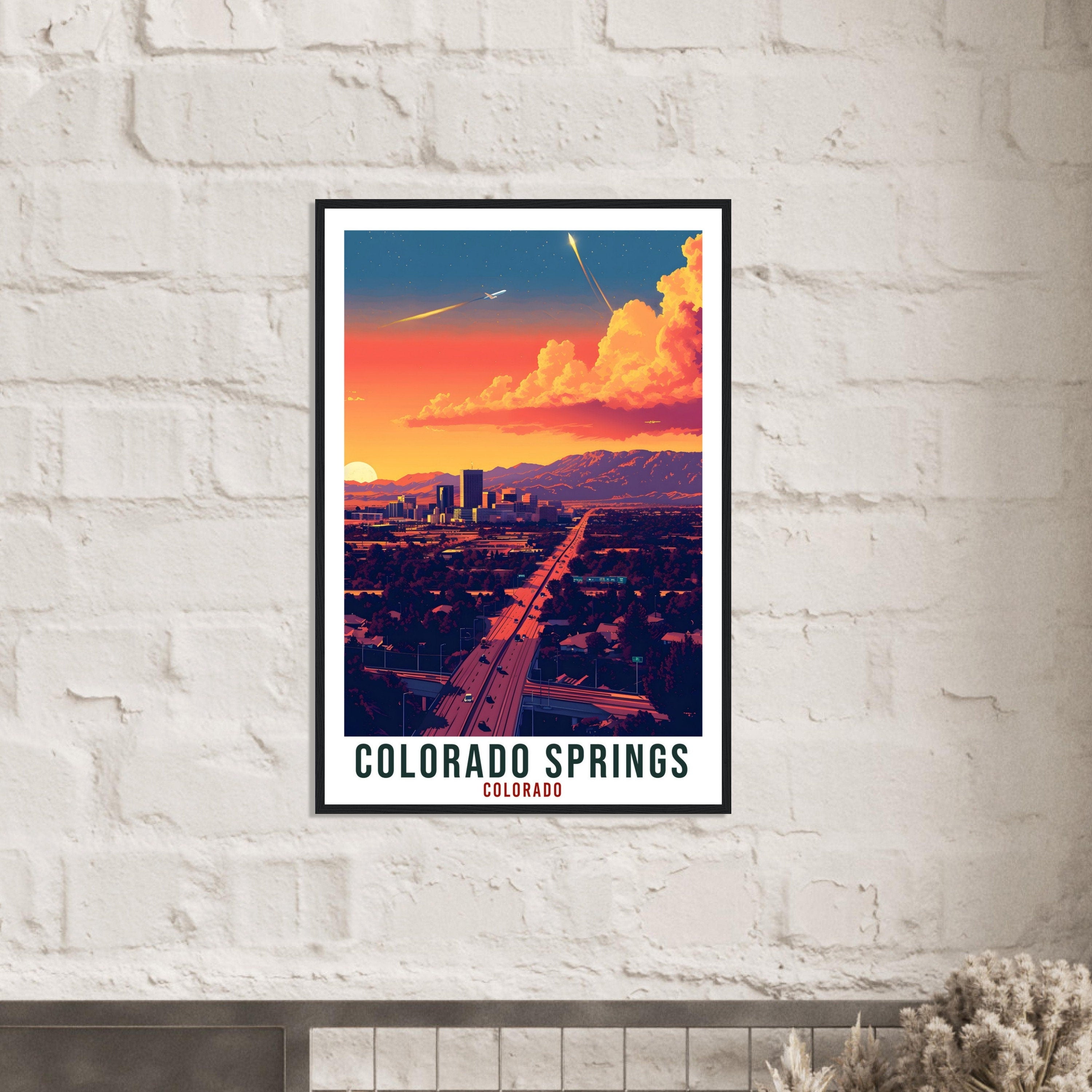 Colorado Springs Travel Print Colorado Home Decor USA Wall Art Gift Wall Hanging Art Lover Colorado Artwork Colorado Springs Travel Poster