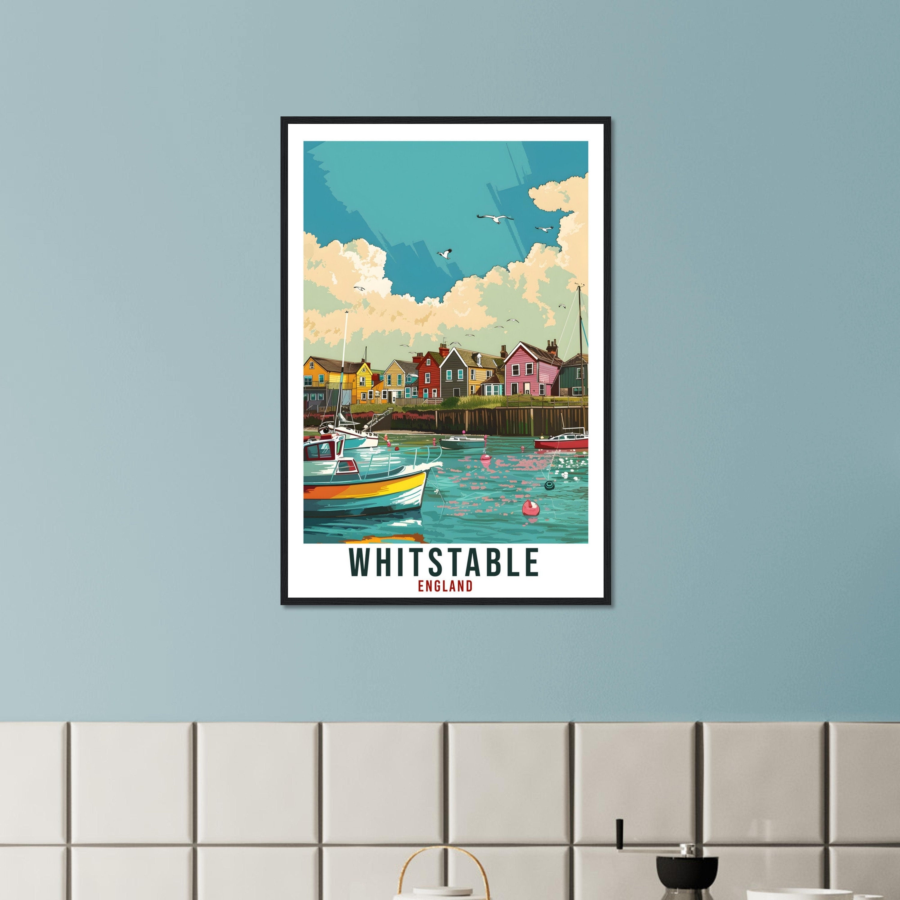 Whitstable Travel Print Wall Art Wall Hanging Home Living Décor Whitstable Gift Art Lovers Gift UK Artwork Gift Print England Travel Poster