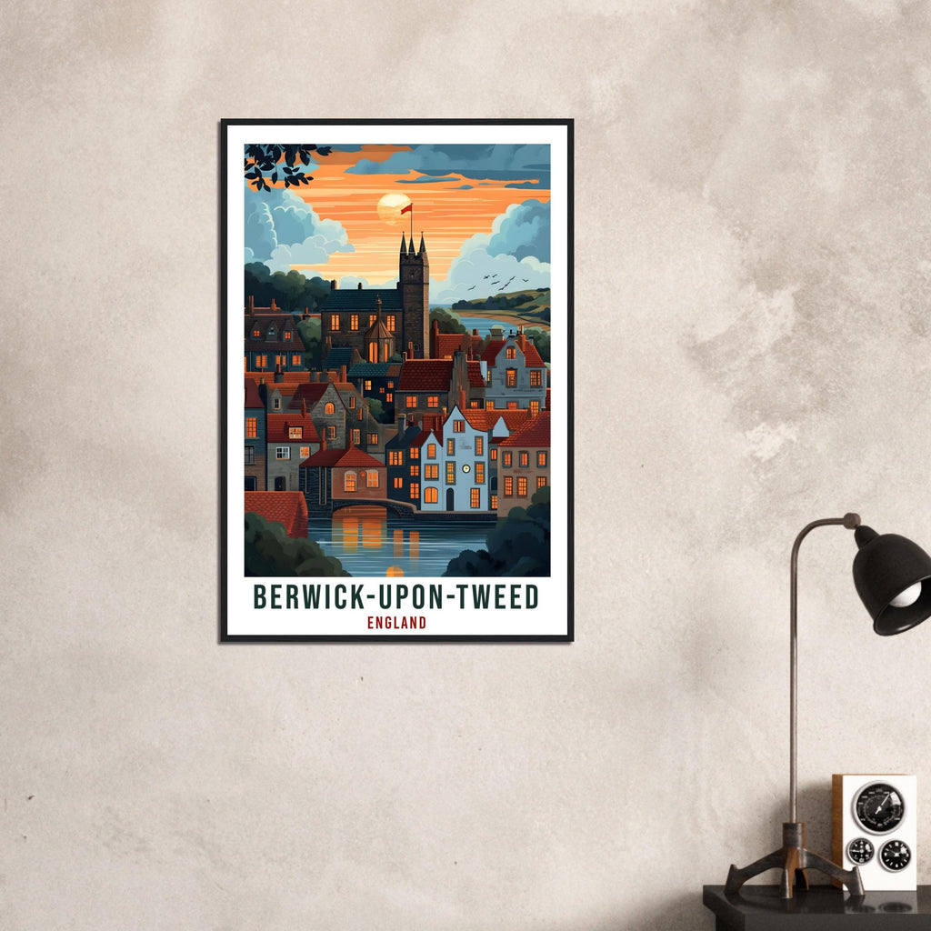Berwick-Upon-Tweed Travel Print England Wall Art Gift Wall Hanging Art Lover Berwick-Upon-Tweed England Republic Artwork Travel Poster UK