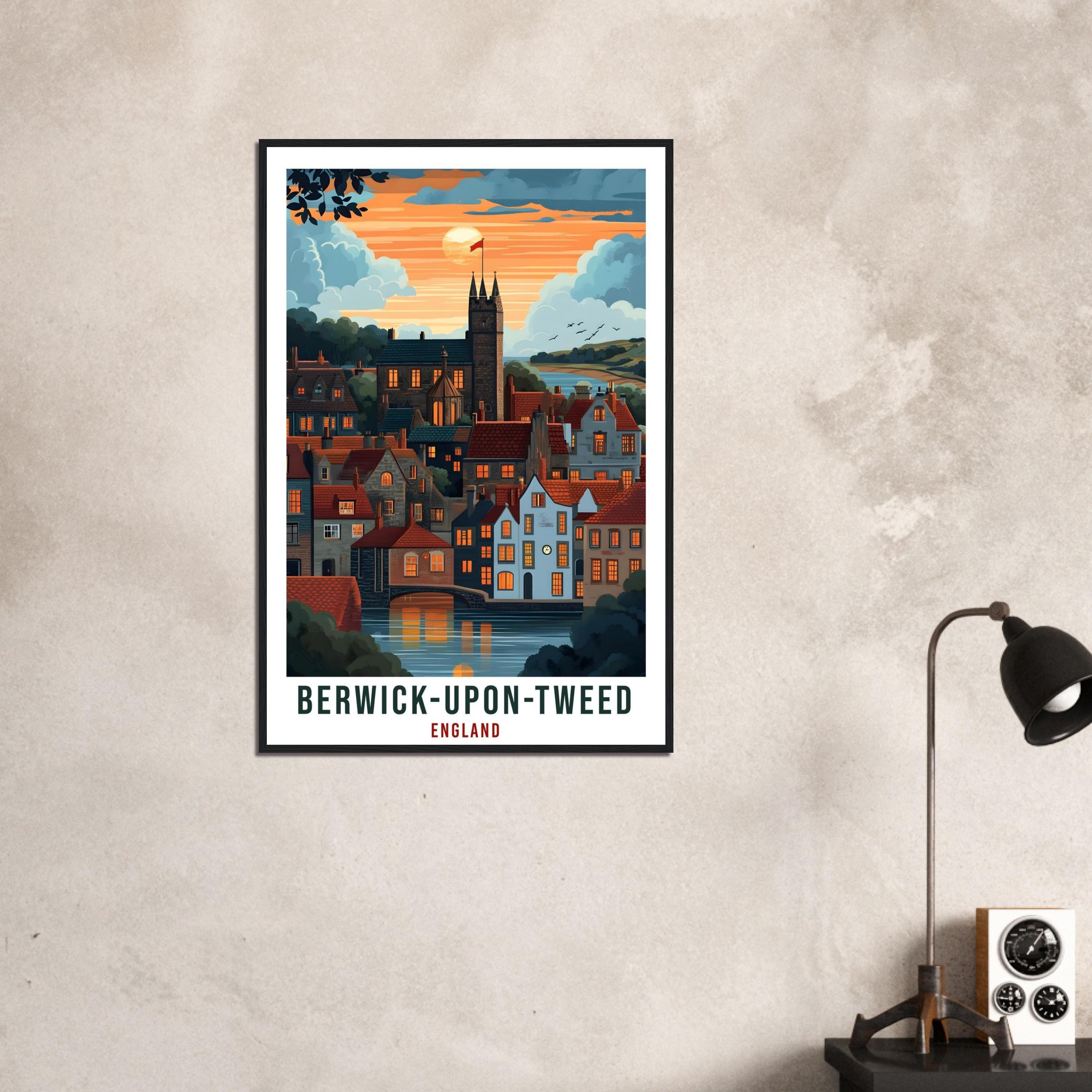 Berwick-Upon-Tweed Travel Print England Wall Art Gift Wall Hanging Art Lover Berwick-Upon-Tweed England Republic Artwork Travel Poster UK