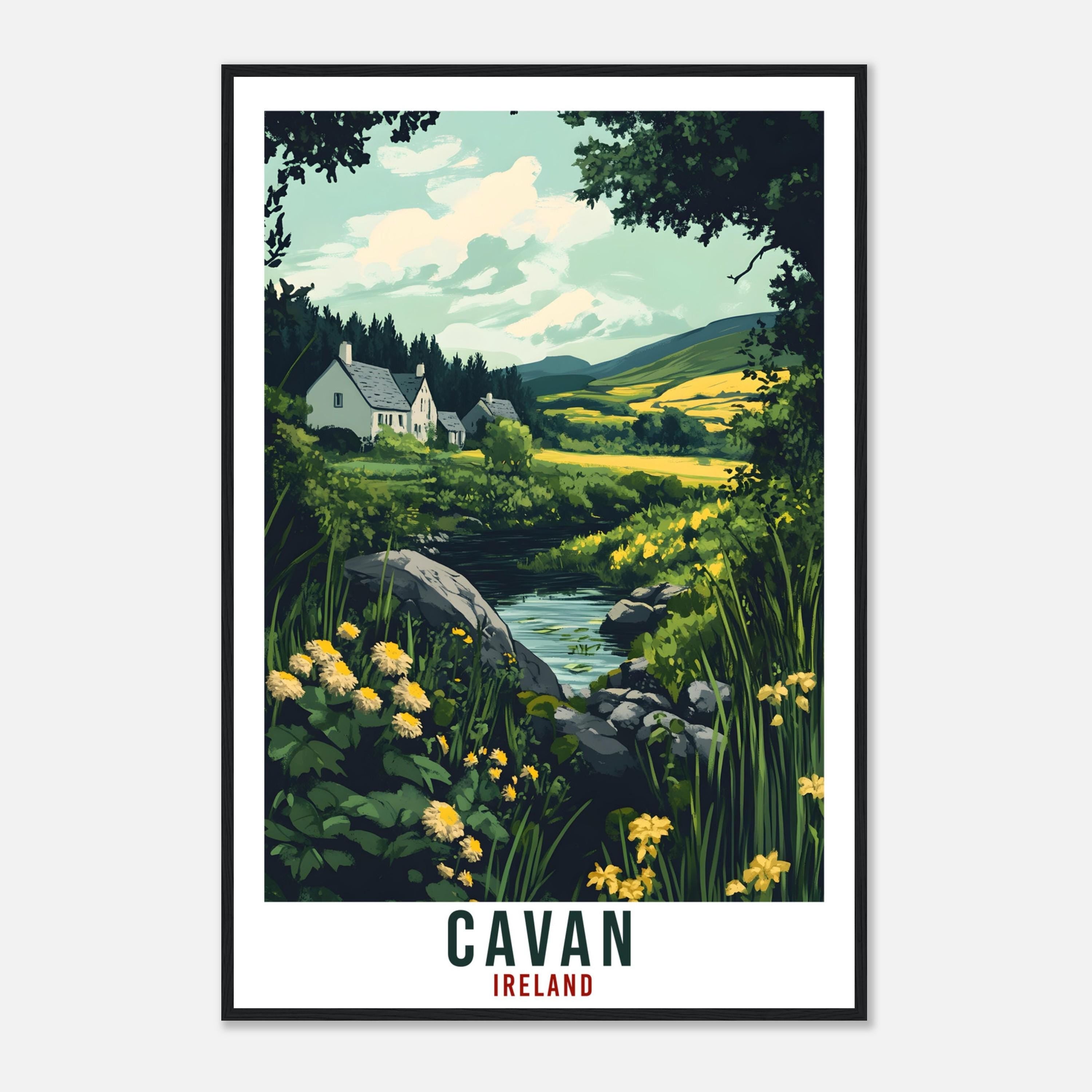 Cavan Travel Print Ireland Home Decor Cavan Wall Art Gift Wall Hanging Art Lover Cavan Irish Artwork Travel Poster Ireland Gift Travel Art
