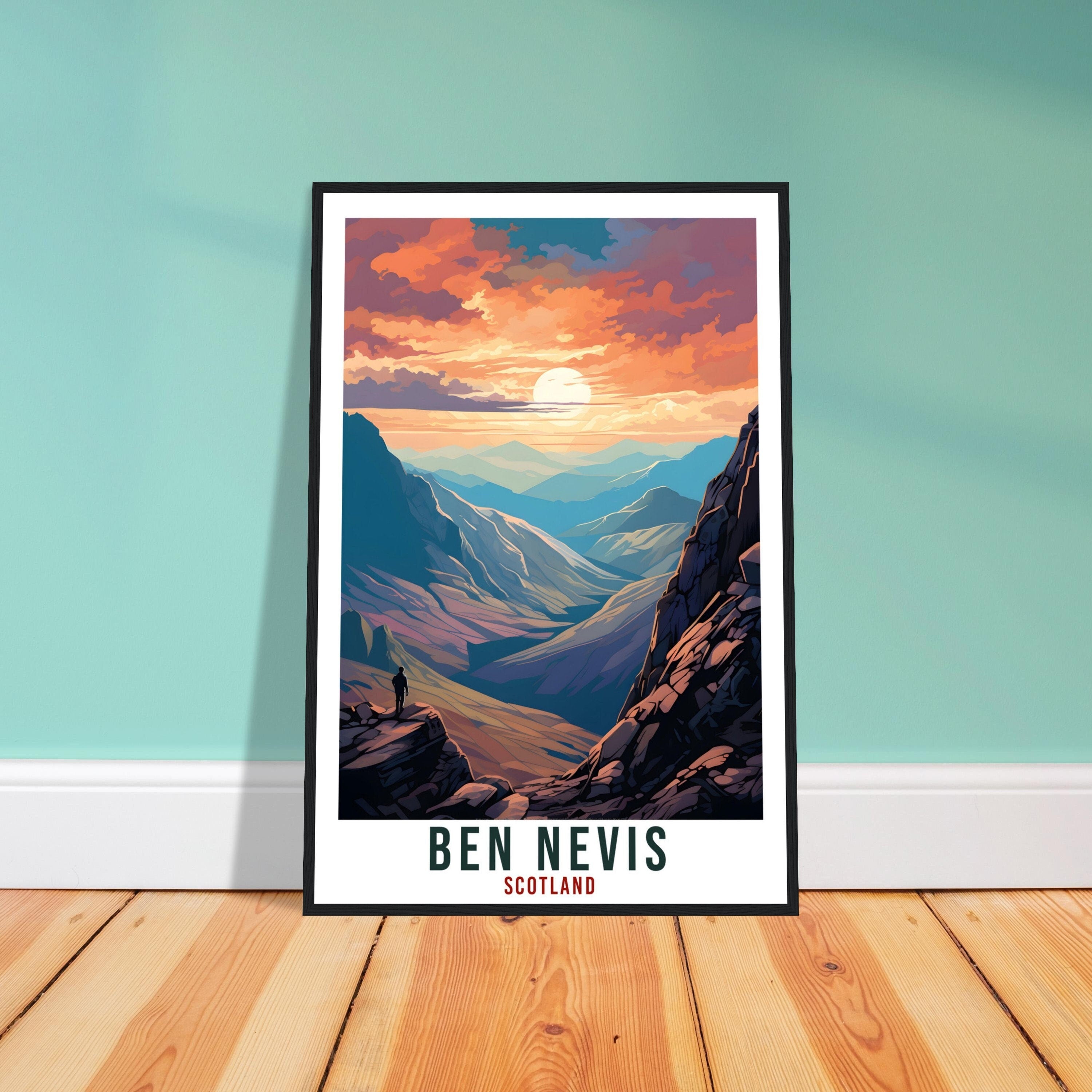 Ben Nevis Travel Print Scotland Wall Art Home Decor Wall Hanging Travel Art Gift Ben Nevis Travel Poster Scotland Landscape Art Lover Gift