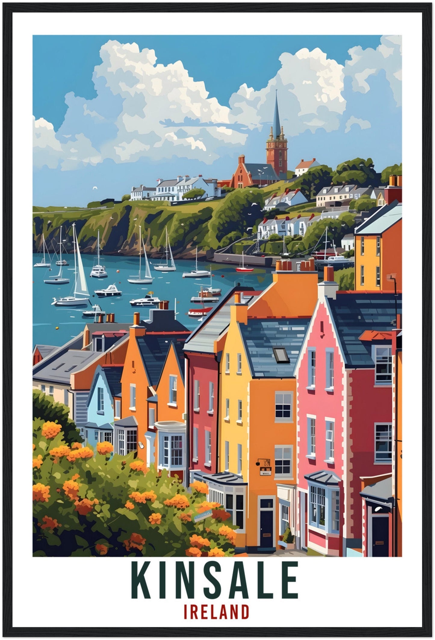 Kinsale Travel Print Ireland Home Decoration Kinsale Wall Art Gift Wall Hanging Art Lover Irish Artwork Ireland Kinsale Travel Poster Gift