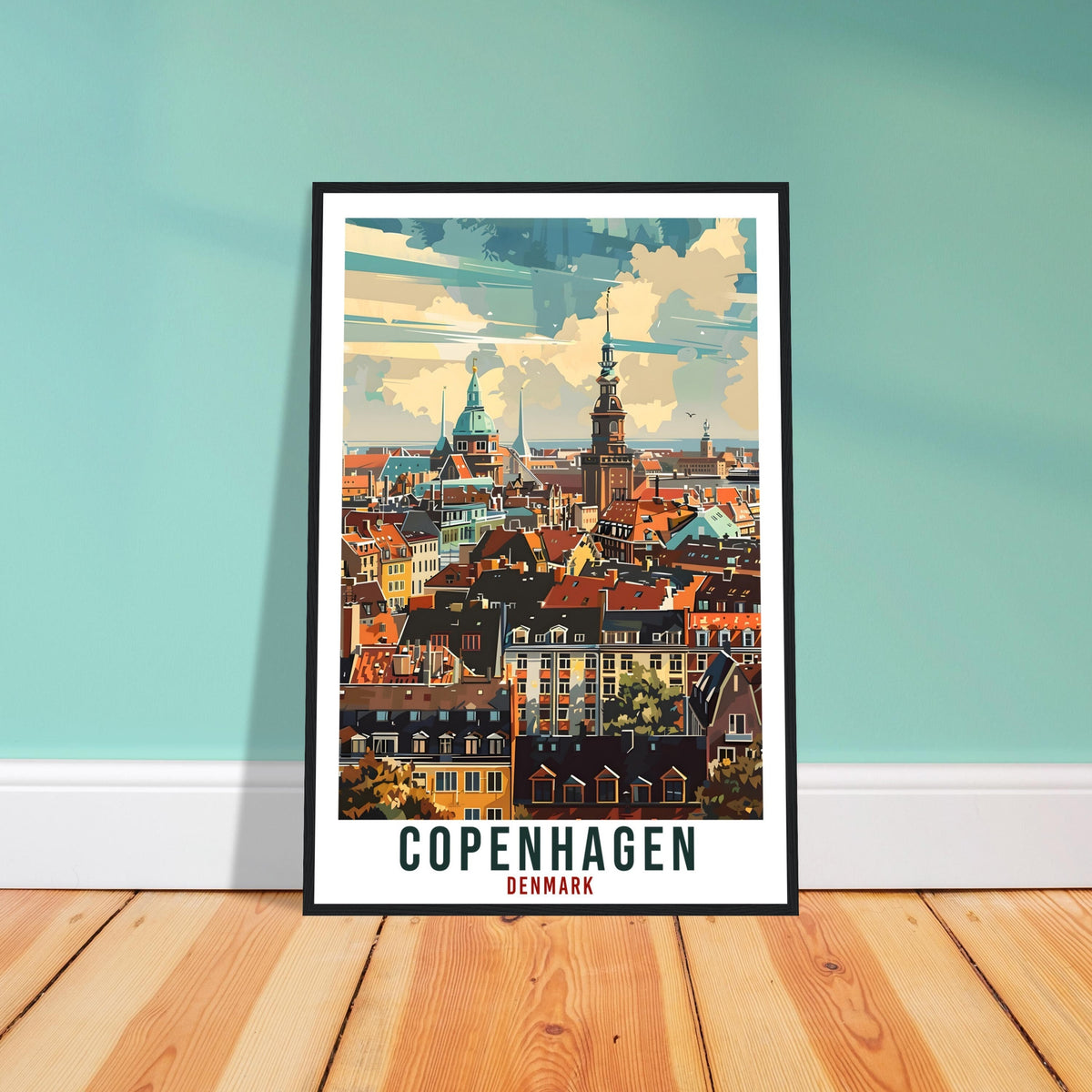 Copenhagen Travel Print Denmark Wall Art Wall Hanging Home Living Décor Copenhagen Gift Art Lovers Denmark Artwork Gift Danish Travel Poster