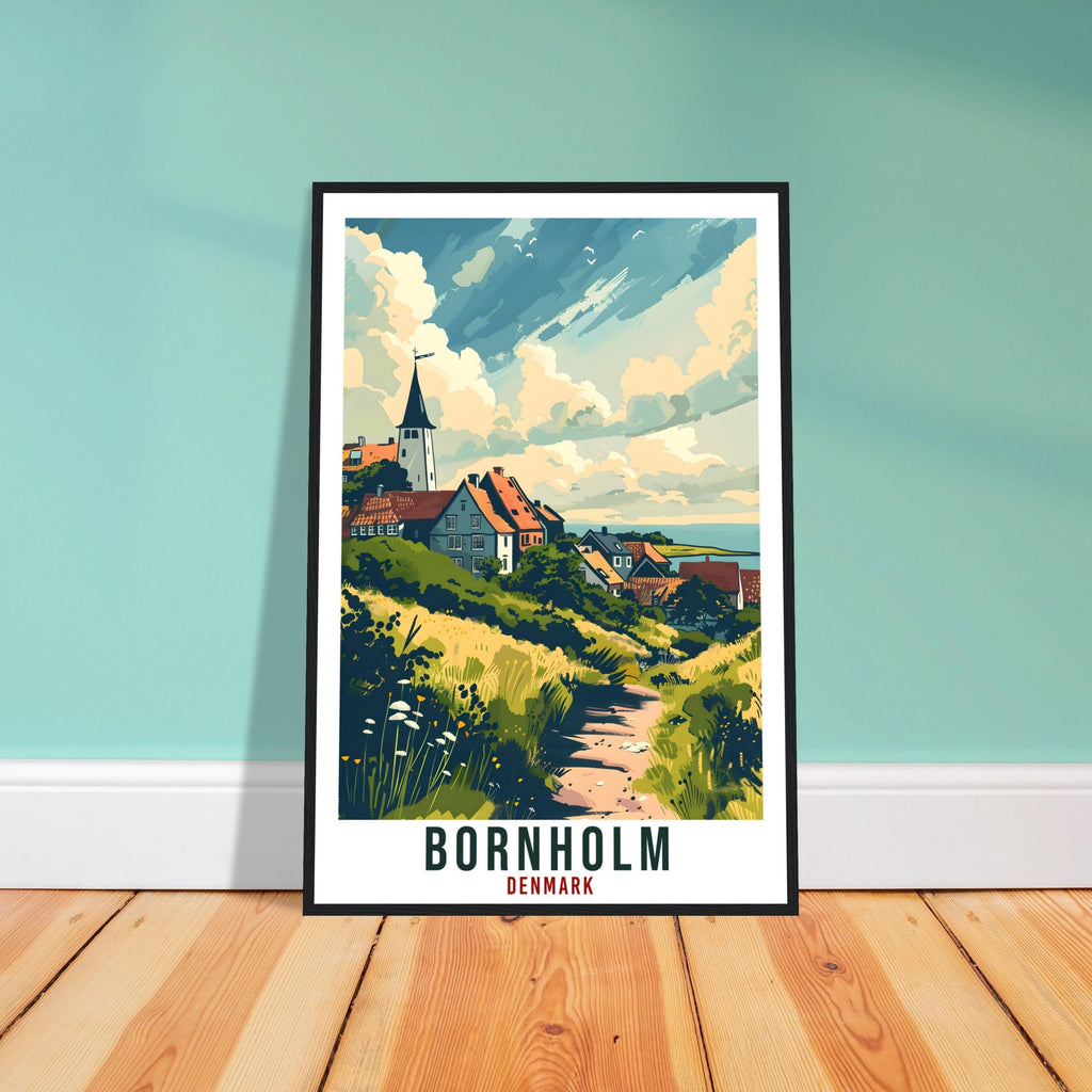 Bornholm Travel Print Denmark Wall Art Wall Hanging Home Living Décor Bornholm Gift Art Lover Gift Denmark Artwork Gift Danish Travel Poster