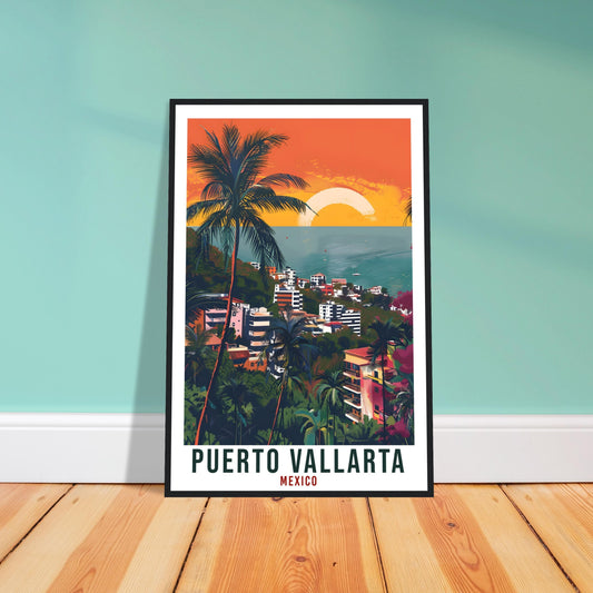 Puerto Vallarta Travel Print Mexico Home Decoration Wall Art Gift Wall Hanging Vallarta Mexico Artwork Mexico Travel Poster Holiday Print