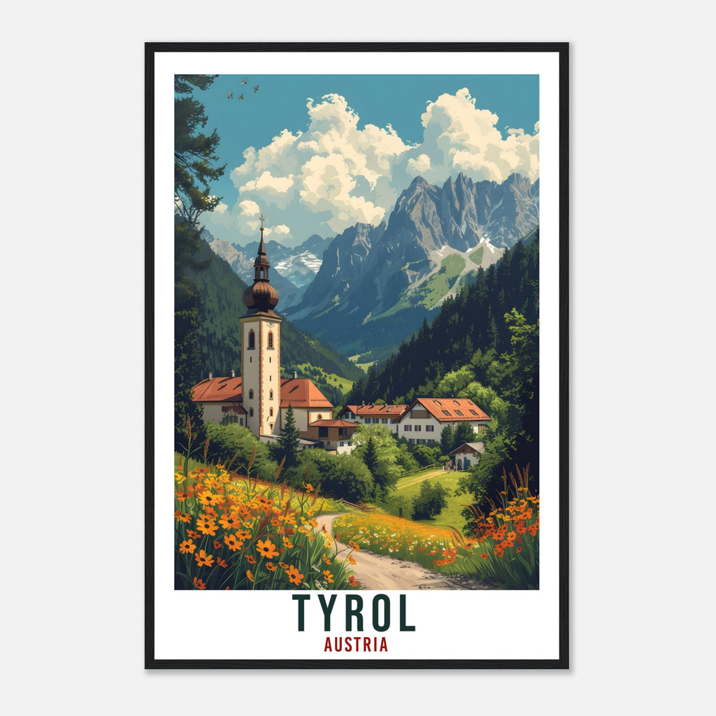 Tyrol Gift Travel Print Austria Home Decoration Tyrol Austrian City Wall Art Gift Wall Hanging Art Lover Austria Artwork Tyrol Travel Poster