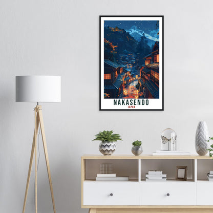 Nakasendo Travel Print Japan Home Decoration Wall Art Gift Wall Hanging Art Lover Japanese Artwork Japan Nakasendo Travel Poster Cityscape