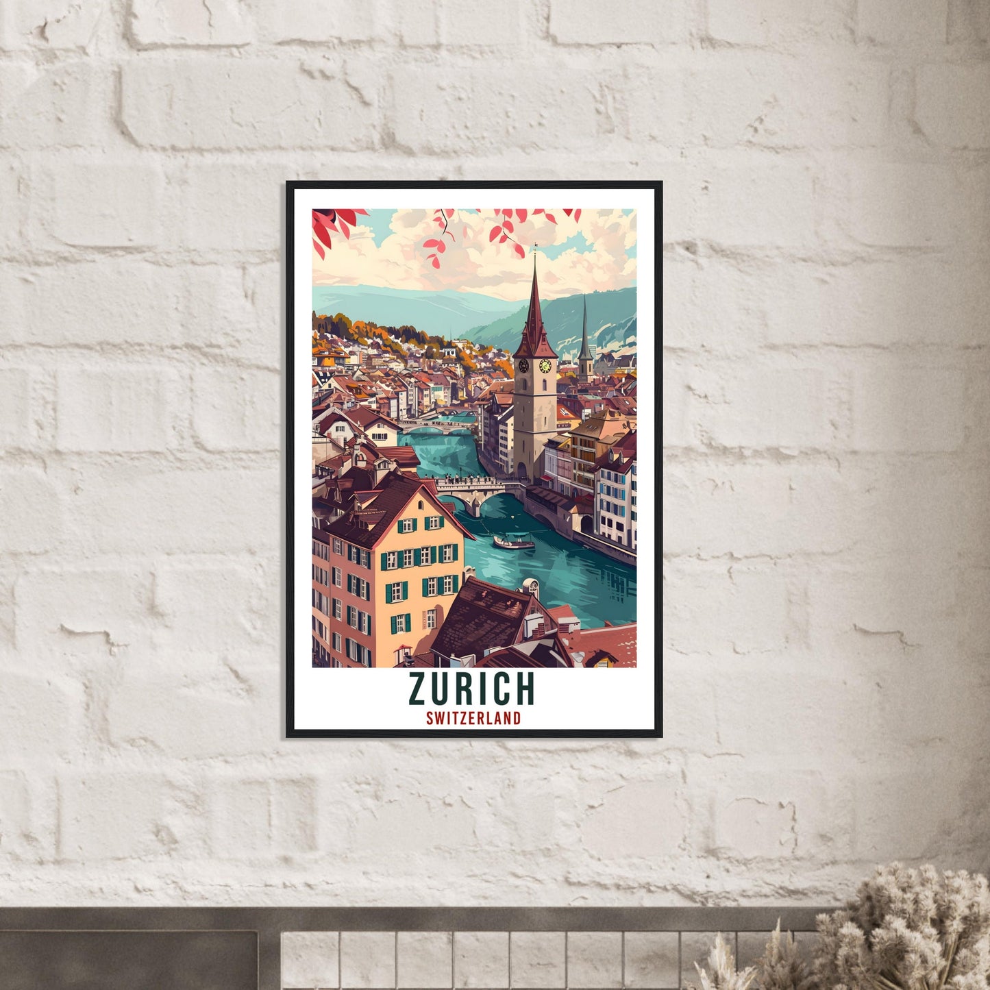 Zurich Travel Print Wall Art Zurich Switzerland Wall Hanging Artwork Zurich Art Gifts Zurich Travel Poster Switzerland Art Lovers Gift