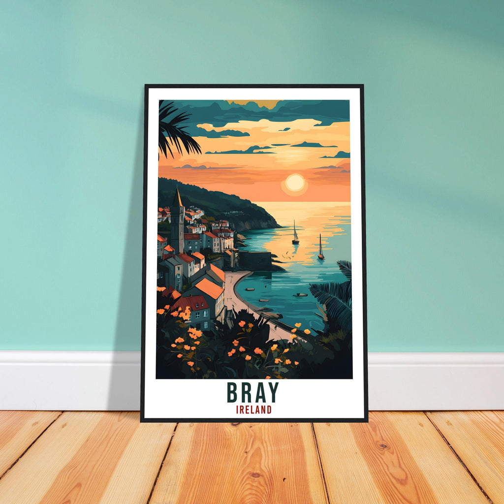 Bray Travel Print Ireland Home Decor Bray Wall Art Gift Wall Hanging Art Lover Bray Irish Artwork Travel Poster Ireland Wicklow Travel Art