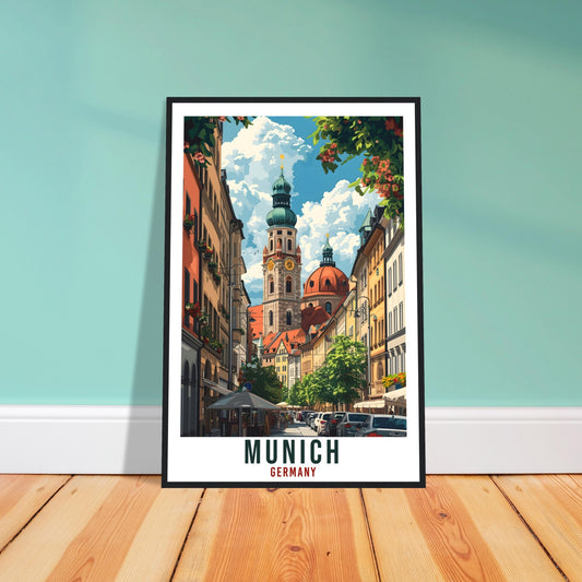 Munich Travel Print Germany Home Decoration Munich German City Wall Art Gift Wall Hanging Art Lover Germany Artwork Munich Travel Poster