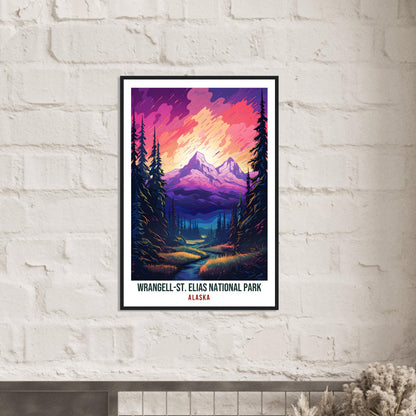 Wrangell-St Elias Travel Print Alaska Northern Light Wall Art Decor Travel Art Gift Wrangell-St Elias Travel Poster Alaska National Park Art
