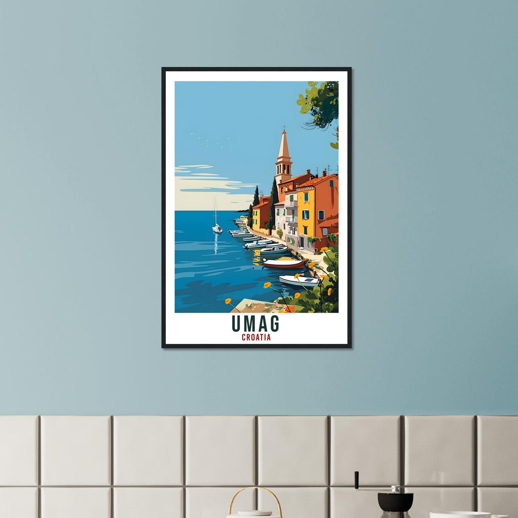 Umag Travel Print Croatia Wall Art Wall Hanging Home Décor Umag Gift Croatian Landmark Artwork Gift Umag Croatia Holiday Travel Poster