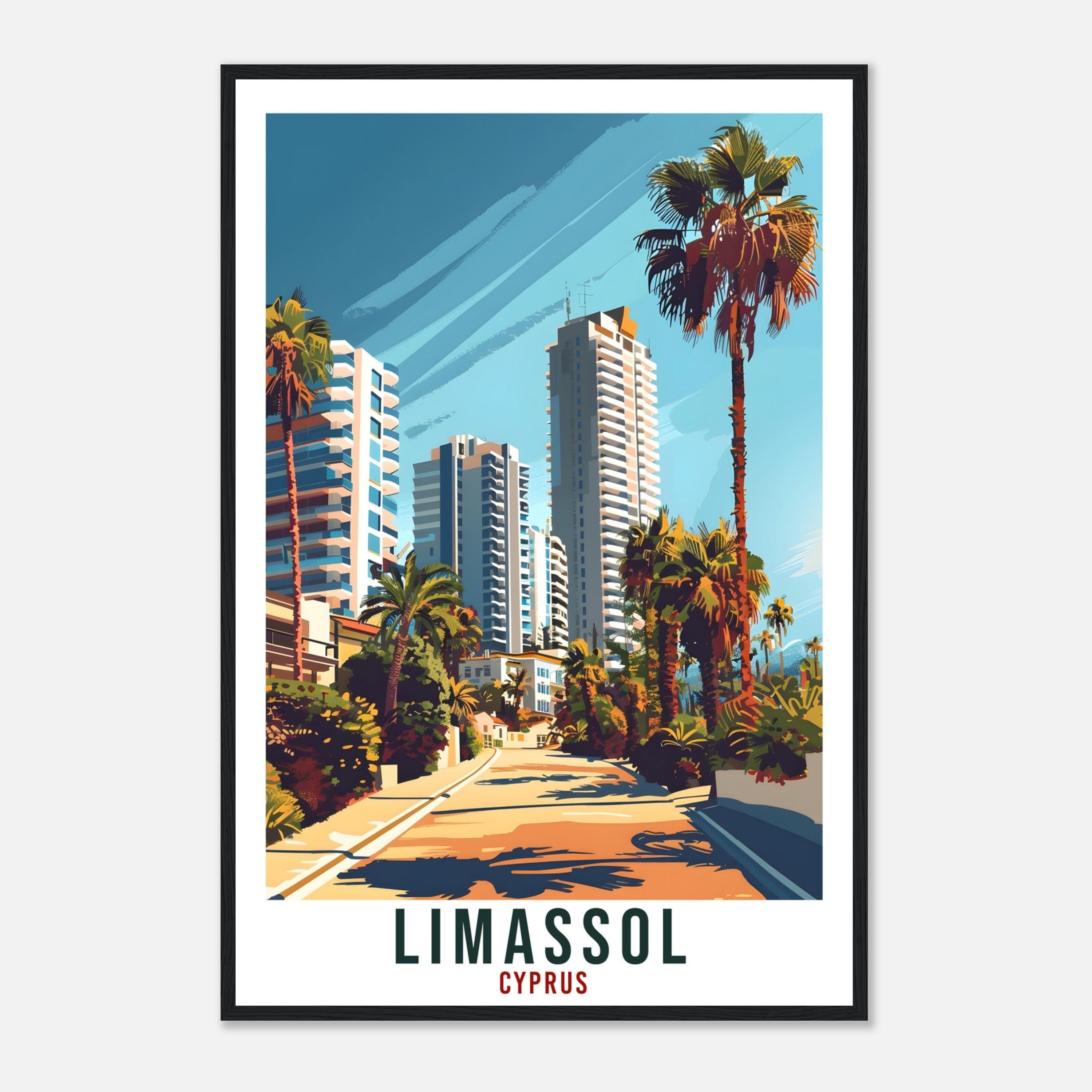 Limassol Cyprus Travel Print Cyprus Wall Art Wall Hanging Home Décor Limassol Gift Cyprus Landmark Artwork Gift Cyprus Holiday Travel Poster