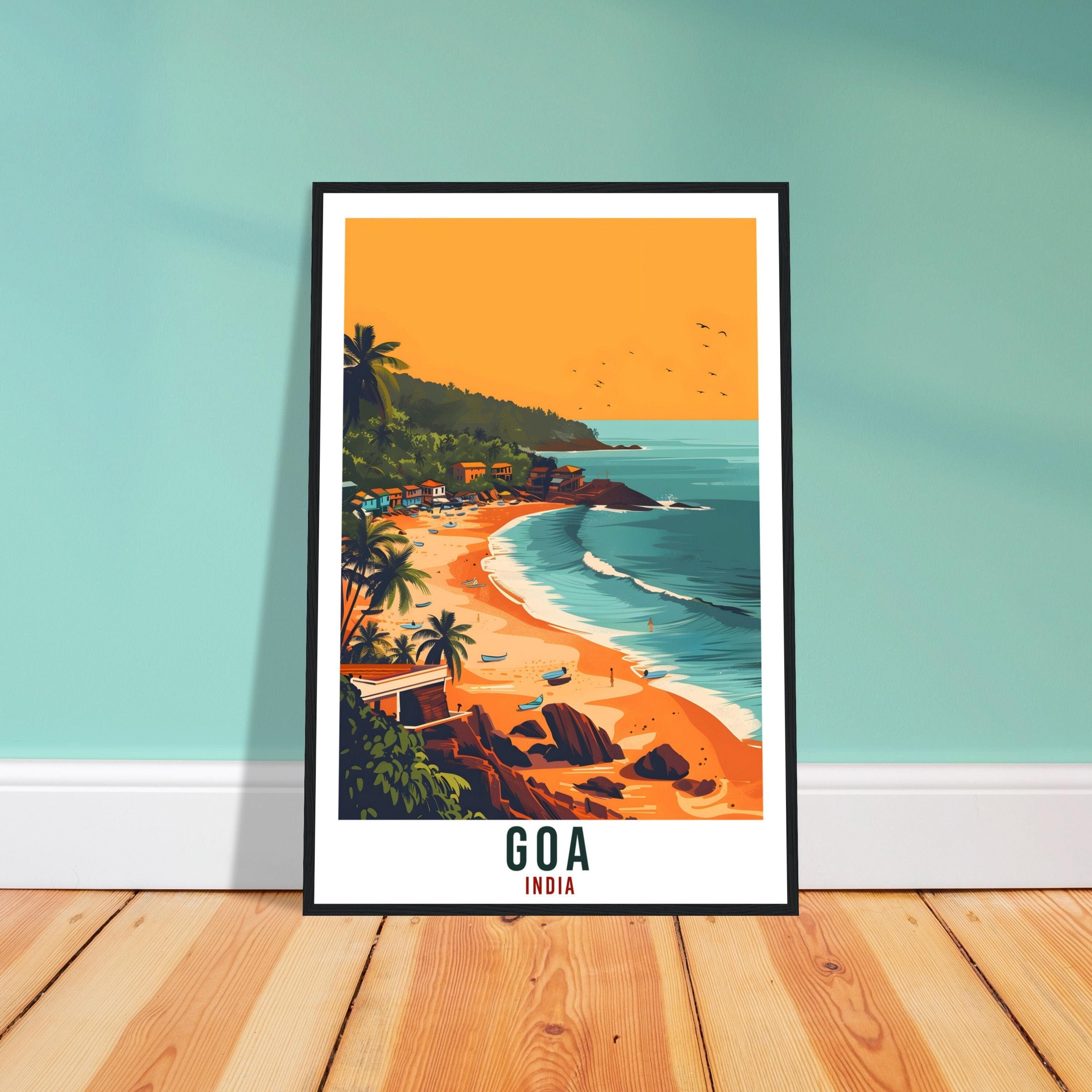 Goa Travel Print India Home Decoration Wall Art Gift Wall Hanging Art Lover Indian Artwork India Goa Travel Poster Goa Beach Coastal Print
