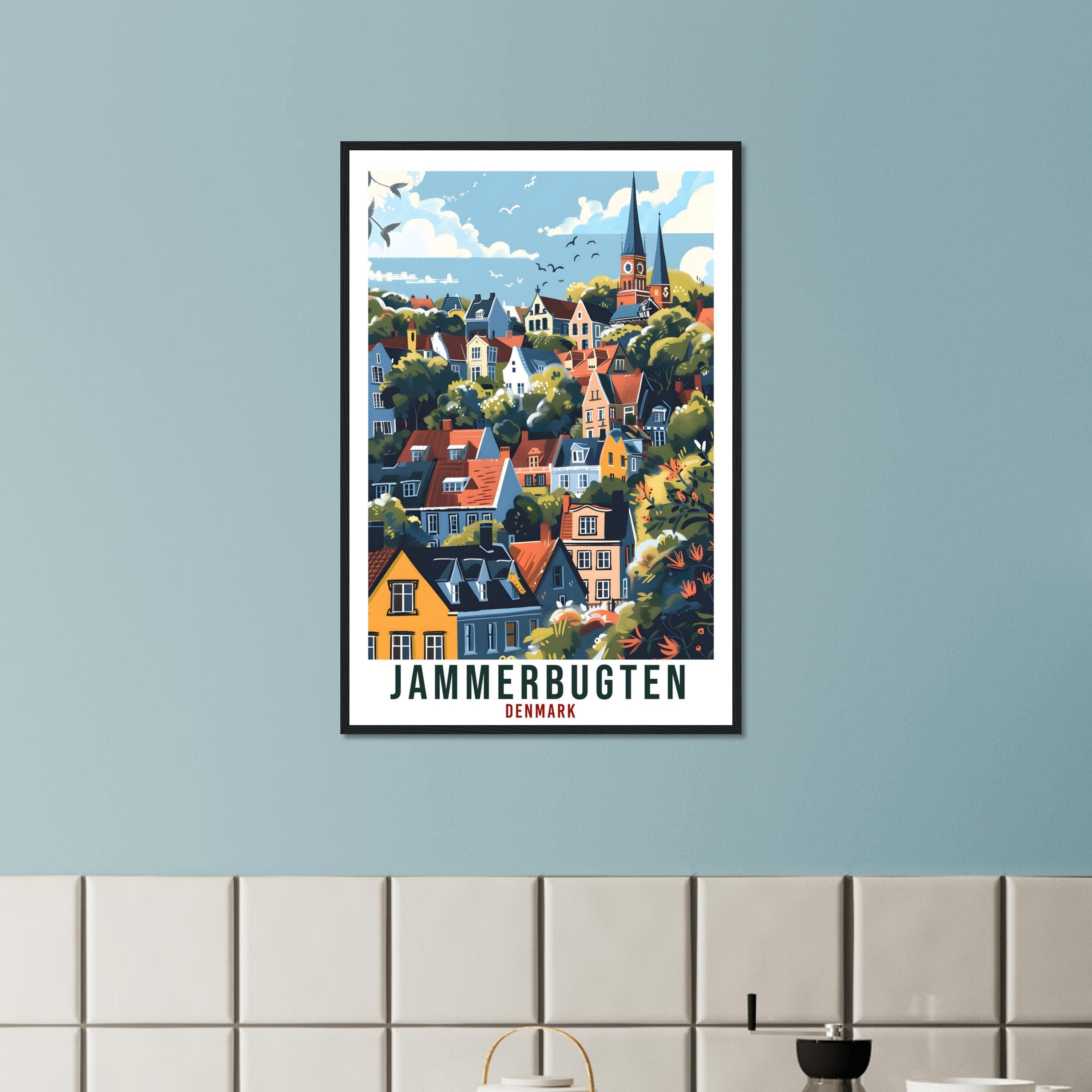 Jammerbugten Travel Print Denmark Wall Art Wall Hanging Décor Gift Art Lovers Gift Denmark Artwork Gift Jammerbugten Danish Travel Poster