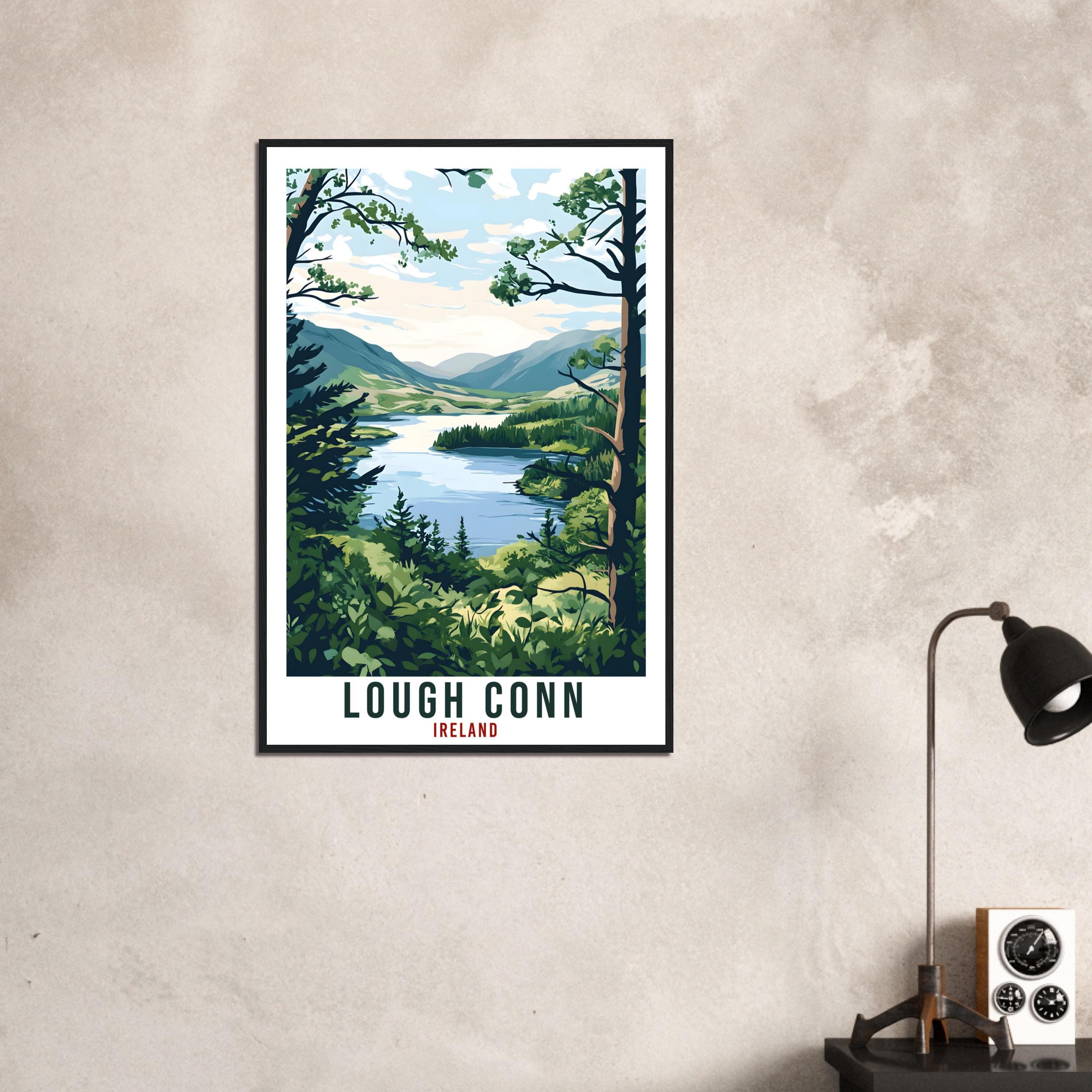 Lough Conn Travel Print Ireland Home Decor Lough Conn Wall Art Wall Hanging Art Lover Irish Artwork Travel Poster Mayo Ireland Travel Art