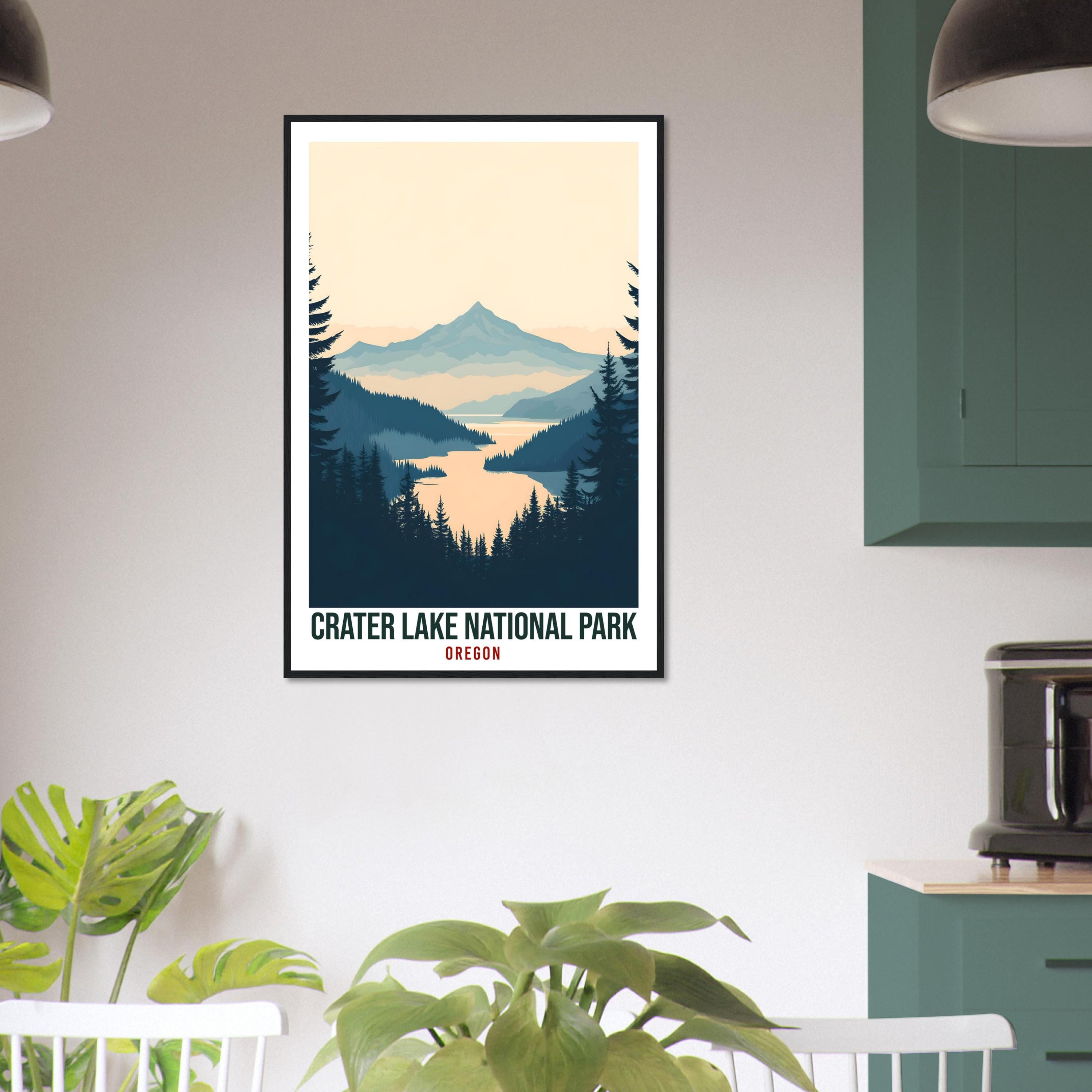 Crater Lake National Park USA Travel Print Wall Art Wall Hanging Home Décor Crater Lake Gift Travel Art USA Oregon Artwork Travel Poster
