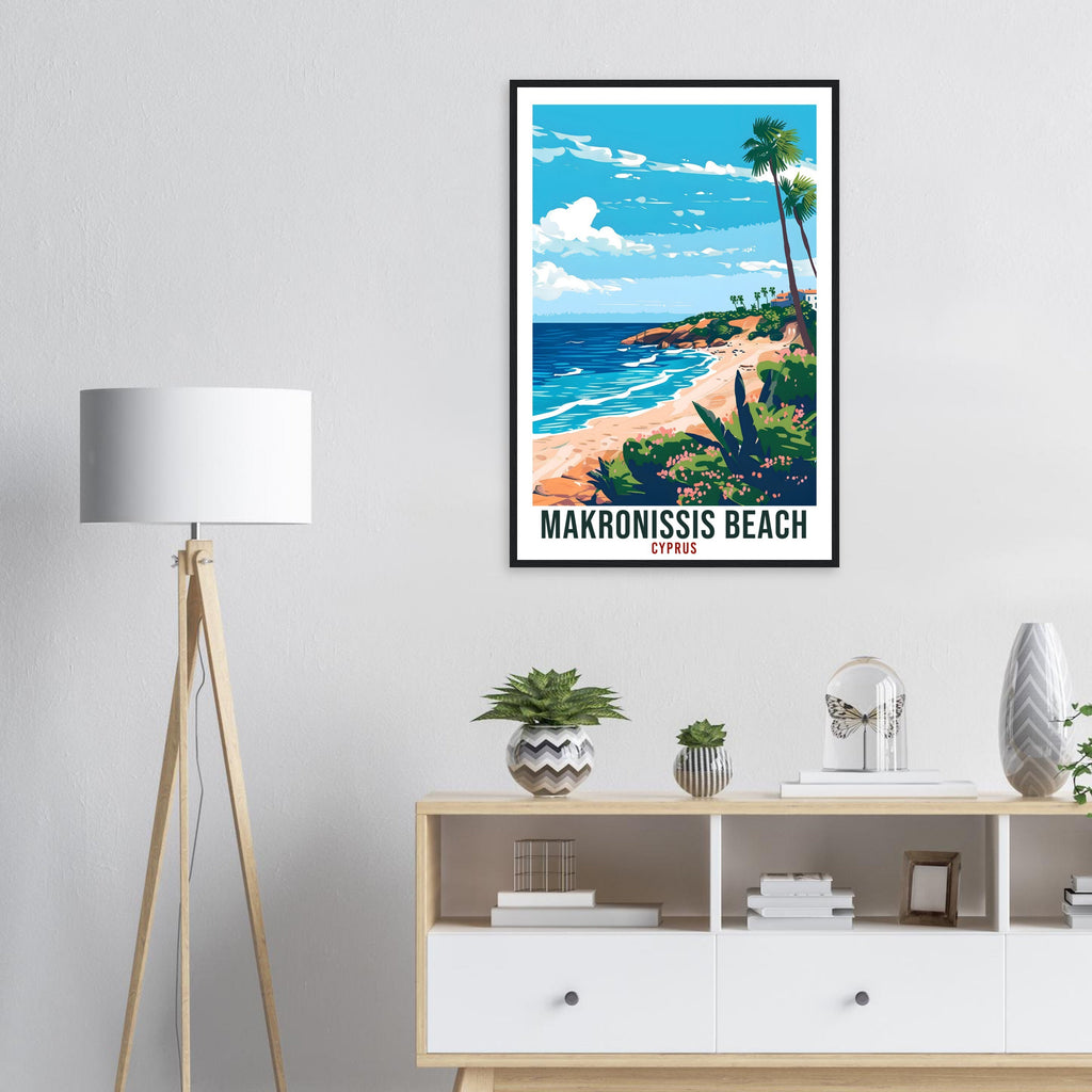Makronissis Beach Cyprus Travel Print Cyprus Wall Art Wall Hanging Home Décor Makronissis Gift Artwork Gift Cyprus Holiday Travel Poster