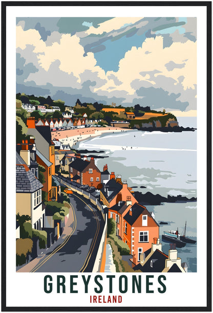 Greystones Travel Print Ireland Wall Art Wall Hanging Home Décor Greystones Gift Art Lovers Wicklow Irish Artwork Gift Ireland Travel Poster