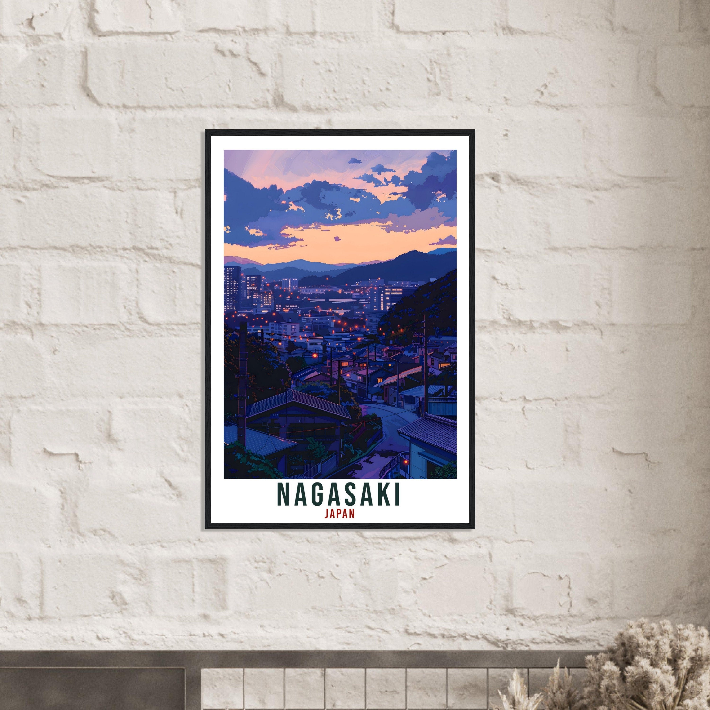 Nagasaki Japan Travel Print Home Decoration Wall Art Gift Wall Hanging Art Lover Japanese Artwork Japan Nagasaki Travel Poster City Print
