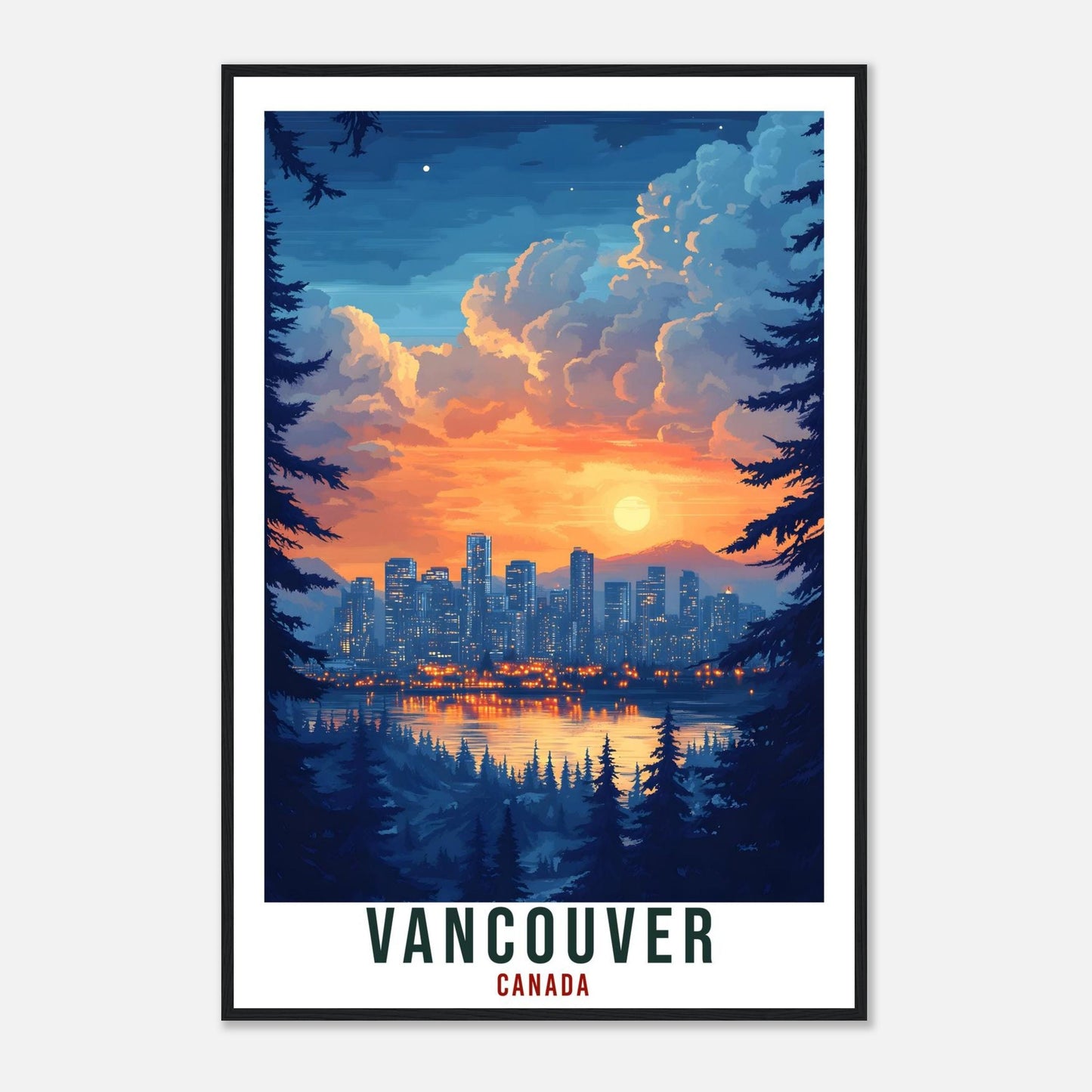 Vancouver Travel Print Canada Home Decor Vancouver Wall Art Gift Wall Hanging Art Lover Vancouver Canadian Artwork Travel Poster Canada Art