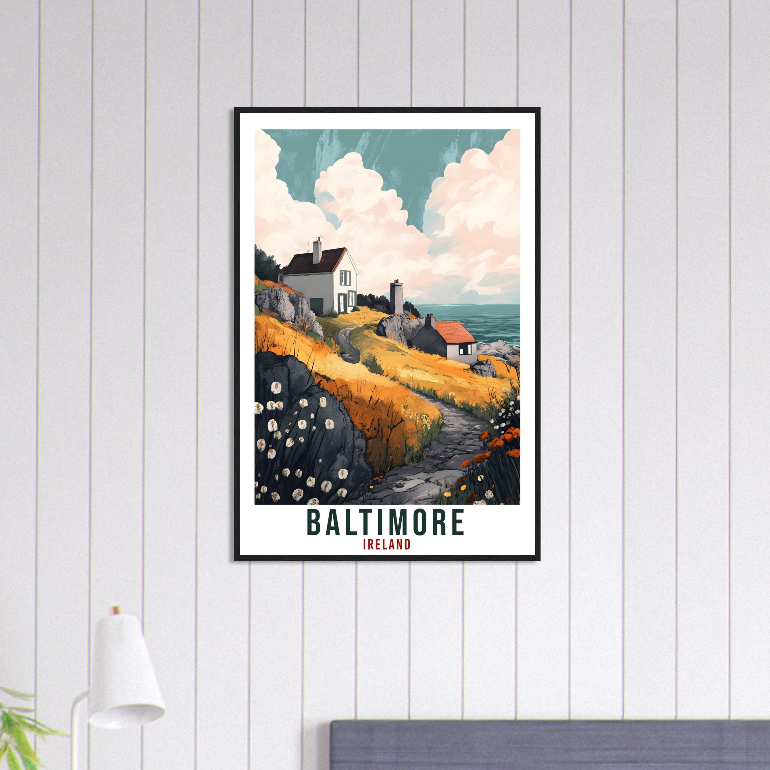 Baltimore Travel Print Ireland Home Decor Baltimore Wall Art Gift Wall Hanging Art Lover Cork Irish Artwork Travel Poster Ireland Travel Art