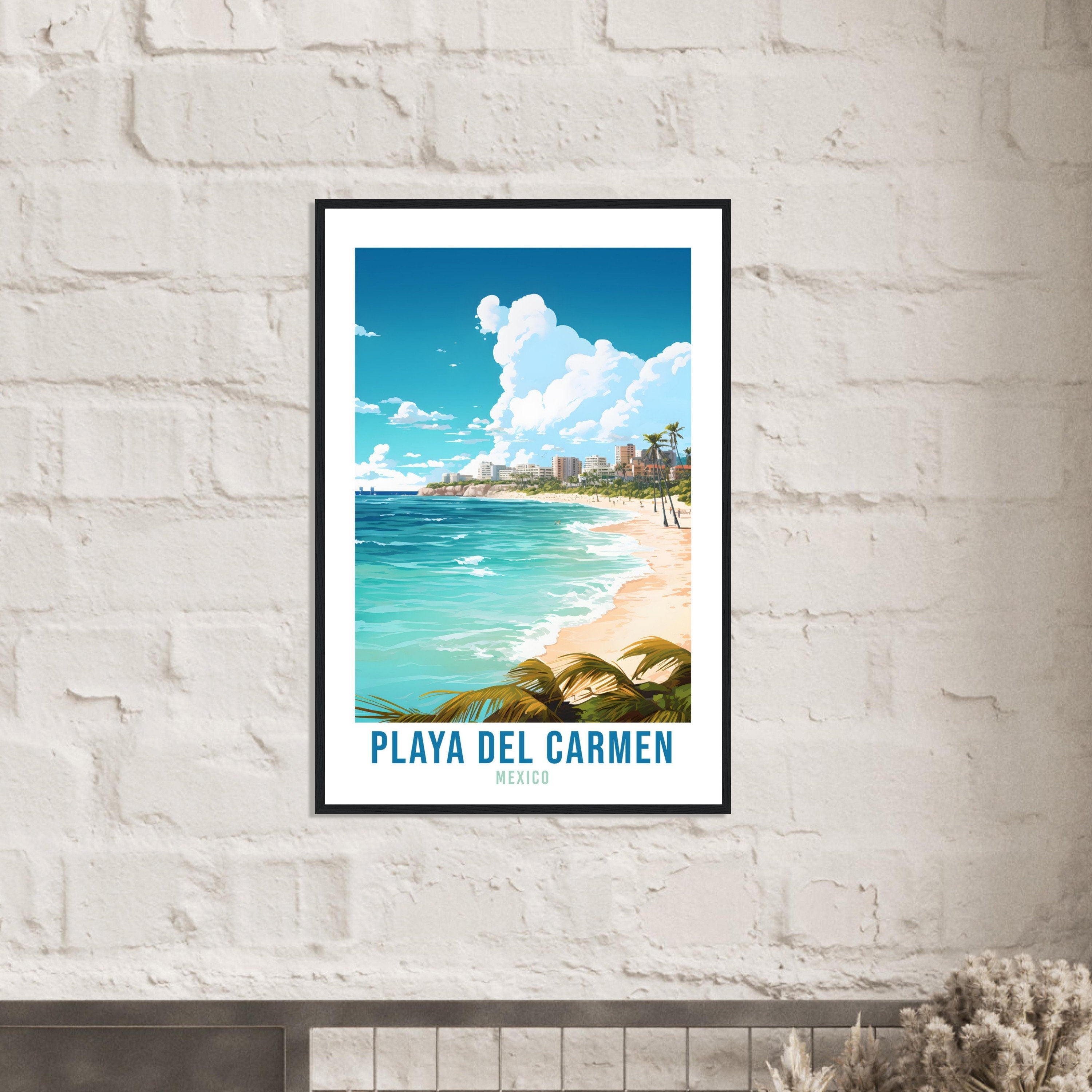 Playa Del Carmen Travel Print Wall Art Playa Del Carmen BeachArt Wall Hanging Travel Poster Mexico Home Decor Mexico Travel Gift Art Lovers