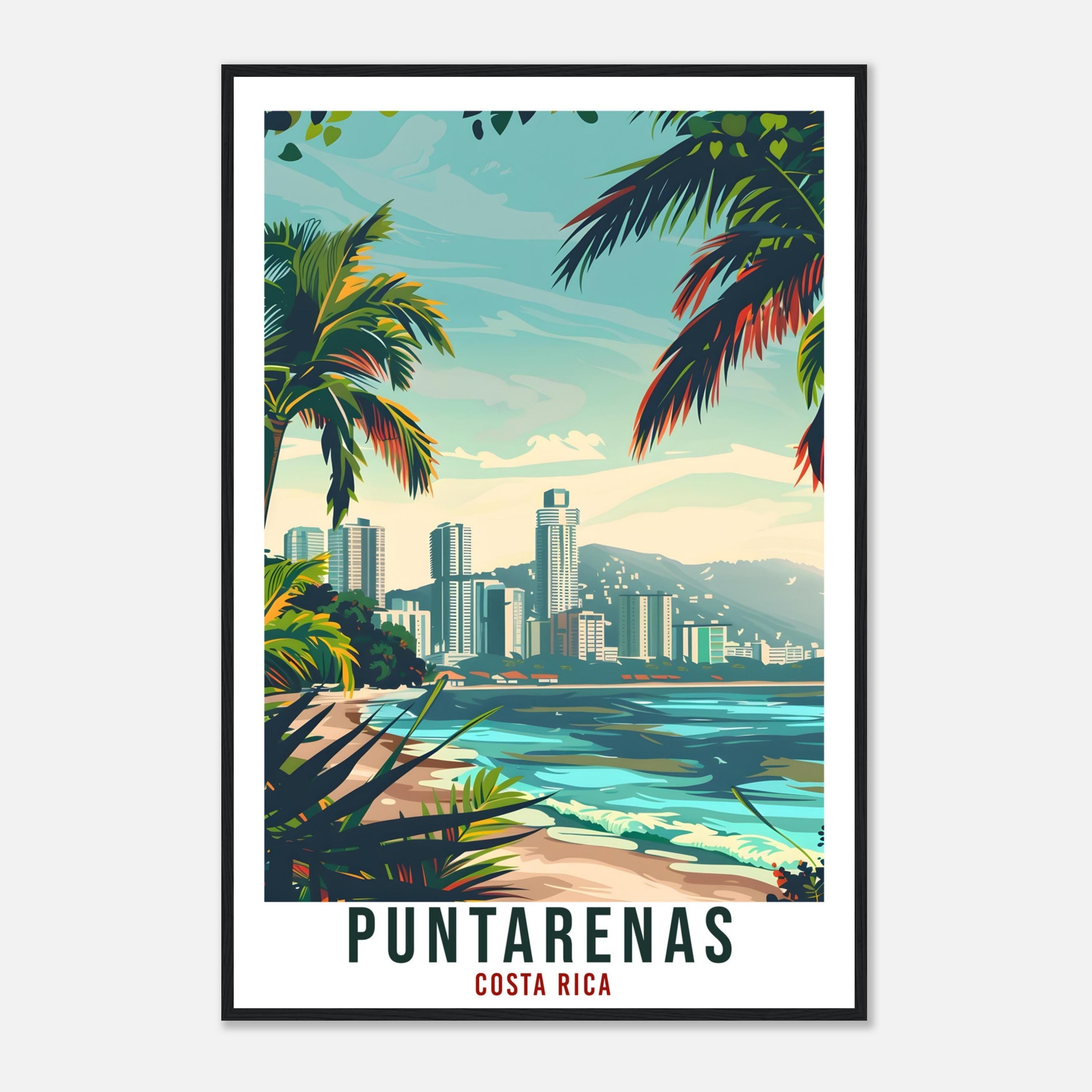 Puntarenas Costa Rica Travel Print Wall Art Wall Hanging Home Décor Puntarenas Beach Gift Artwork Travel Art Costa Rica City Travel Poster