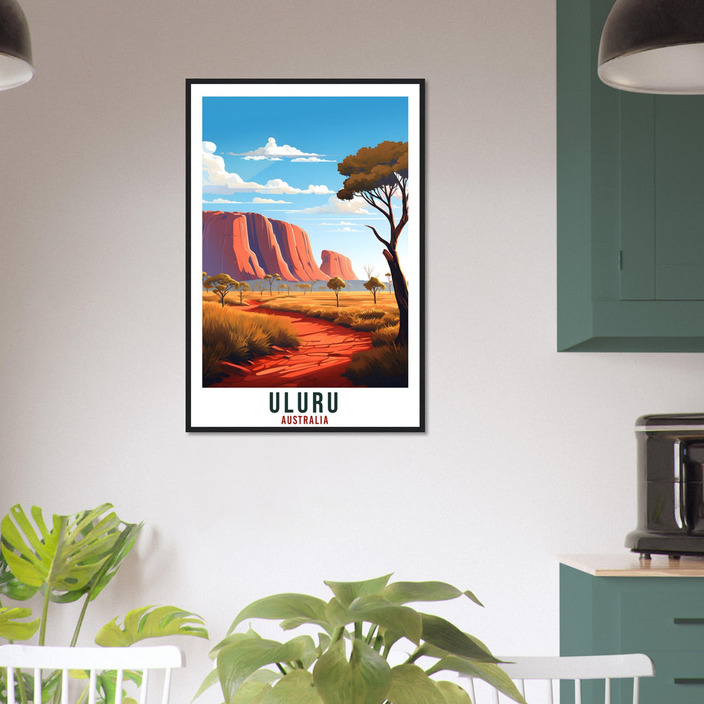Uluru Travel Poster Wall Art Uluru Australia Home Décor Artwork Wall Hanging Uluru Art Gifts  Uluru Travel Print Australian Art Lovers Gift