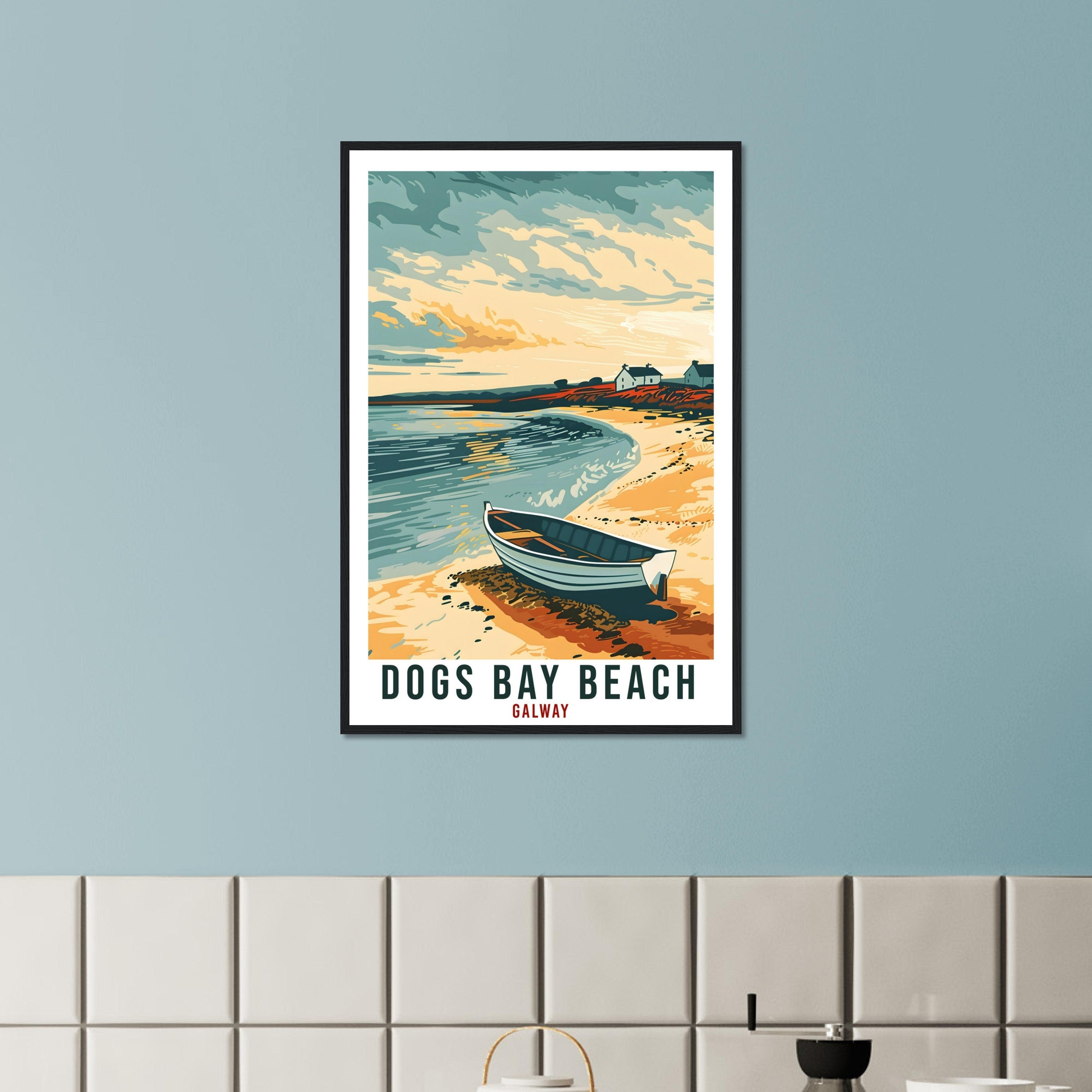 Dogs Bay Beach Travel Print Ireland Wall Art Wall Hanging Décor Dogs Bay Galway Gift Art Lovers Irish Artwork Gift Ireland Travel Poster
