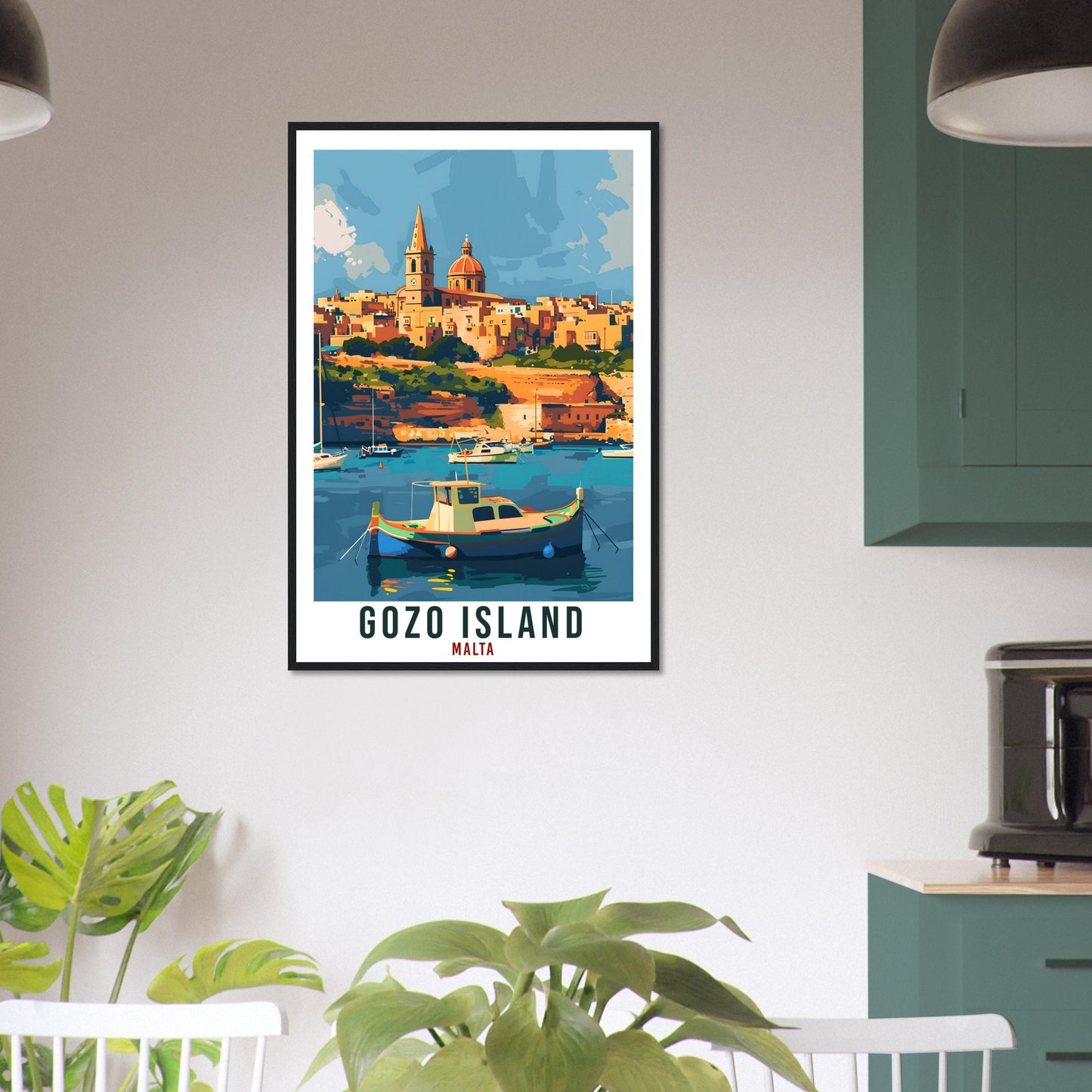 Gozo Island Travel Print Malta Wall Art Wall Hanging Home Living Décor Gozo Island Gift Art Gift Malta Artwork Gift Malta Travel Poster