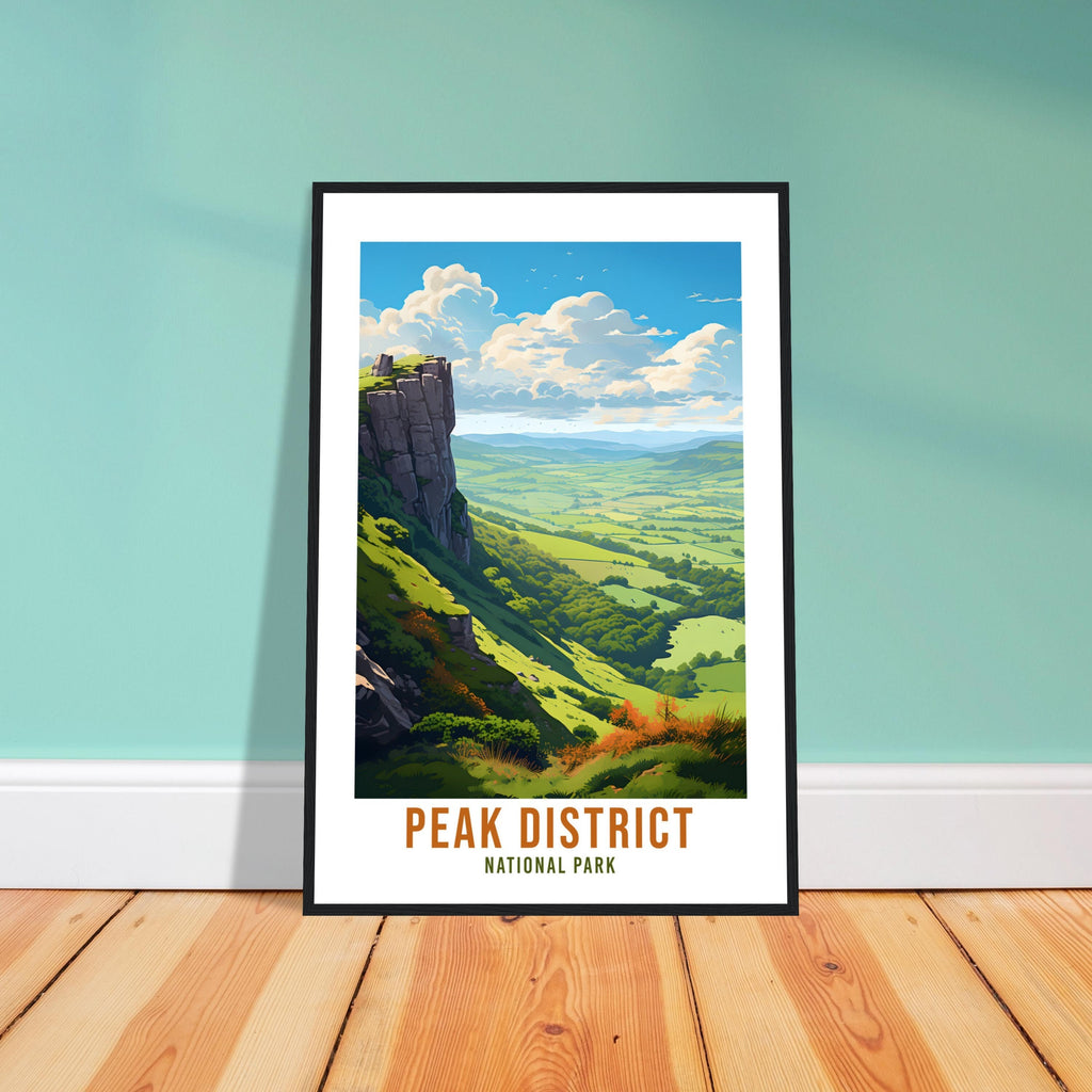The Peak District Travel Print Peak District Home Decor Mountain Landscape England Nature Wall Hanging Peaks Artwork Gift Travel Poster
