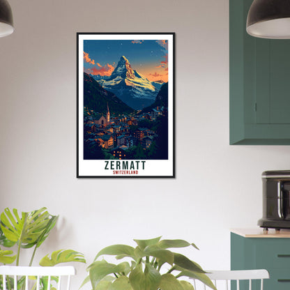 Zermatt Travel Print Swiss Wall Art Wall Hanging Home Living Décor Zermatt Gift Art Lovers Gift Switzerland Artwork Gift Swiss Travel Poster