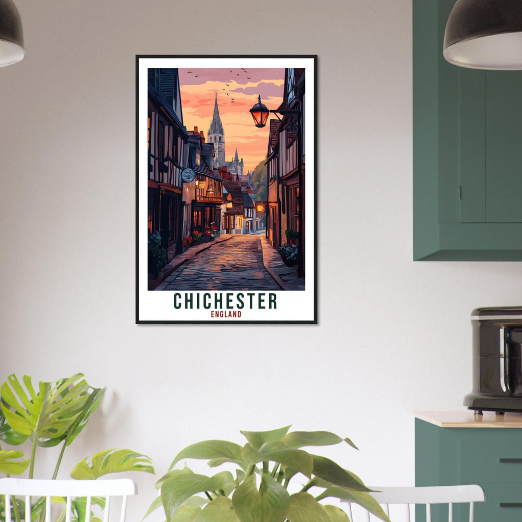 Chichester Travel Print England Decor Chichester Wall Art Gift Wall Hanging Art Lover Chichester England Artwork Travel Poster Travel Art