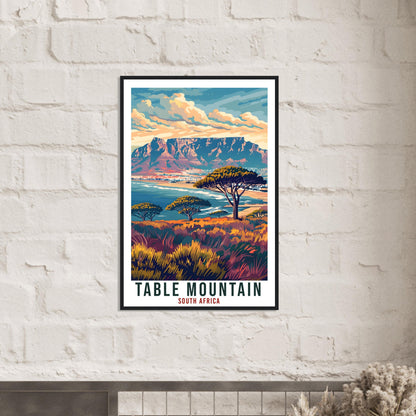 Table Mountain South Africa Travel Print Wall Art Wall Hanging Home Décor Table Mountain Art Lovers Artwork Gift Print South African Poster