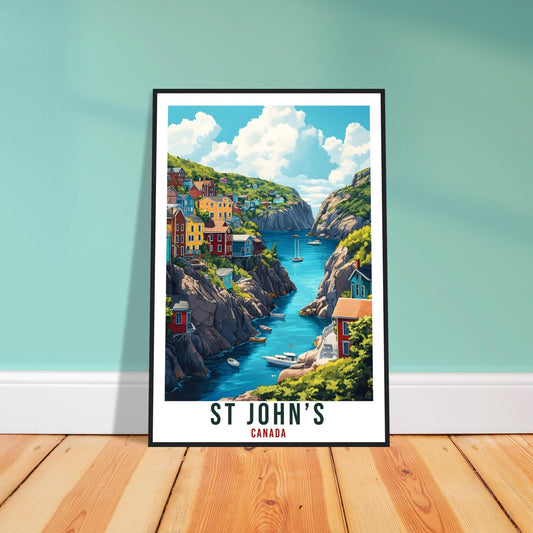 St Johns Travel Print Canada Home Decor St Johns Wall Art Gift Wall Hanging Art Lover St Johns Canadian Artwork Travel Poster Newfoundland