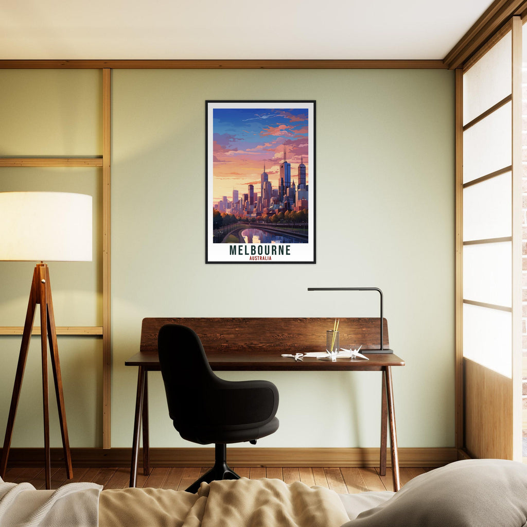 Melbourne Travel Poster Wall Art Melbourne Australia Cityscape Artwork Melbourne Art Gifts Melbourne Travel Print Australian Art Lover Gift