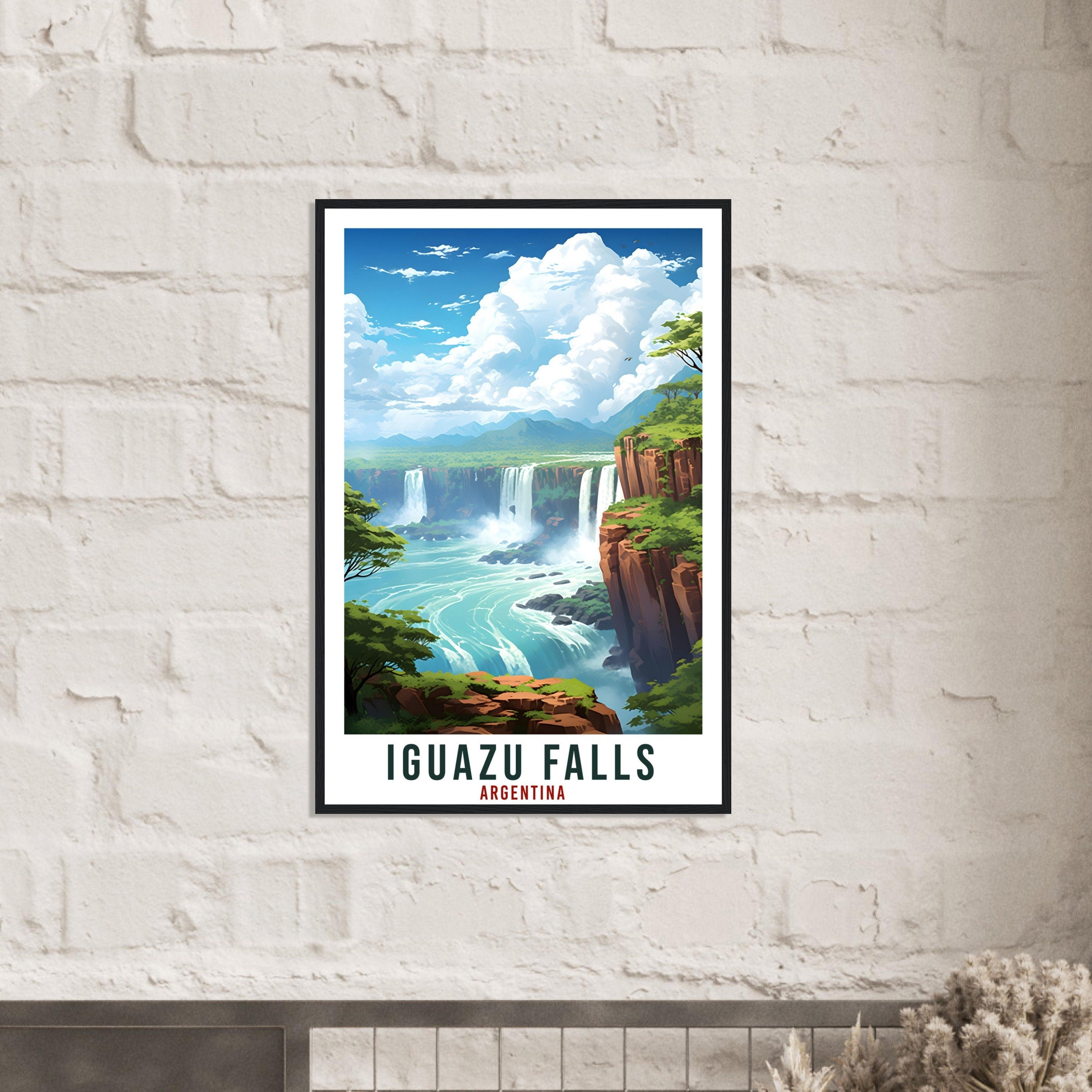 Iguazu Falls Travel Print Wall Art Iguazu Argentina City Landscape Artwork Iguazu Falls Art Gift Iguazu Falls Travel Poster Argentinian Art